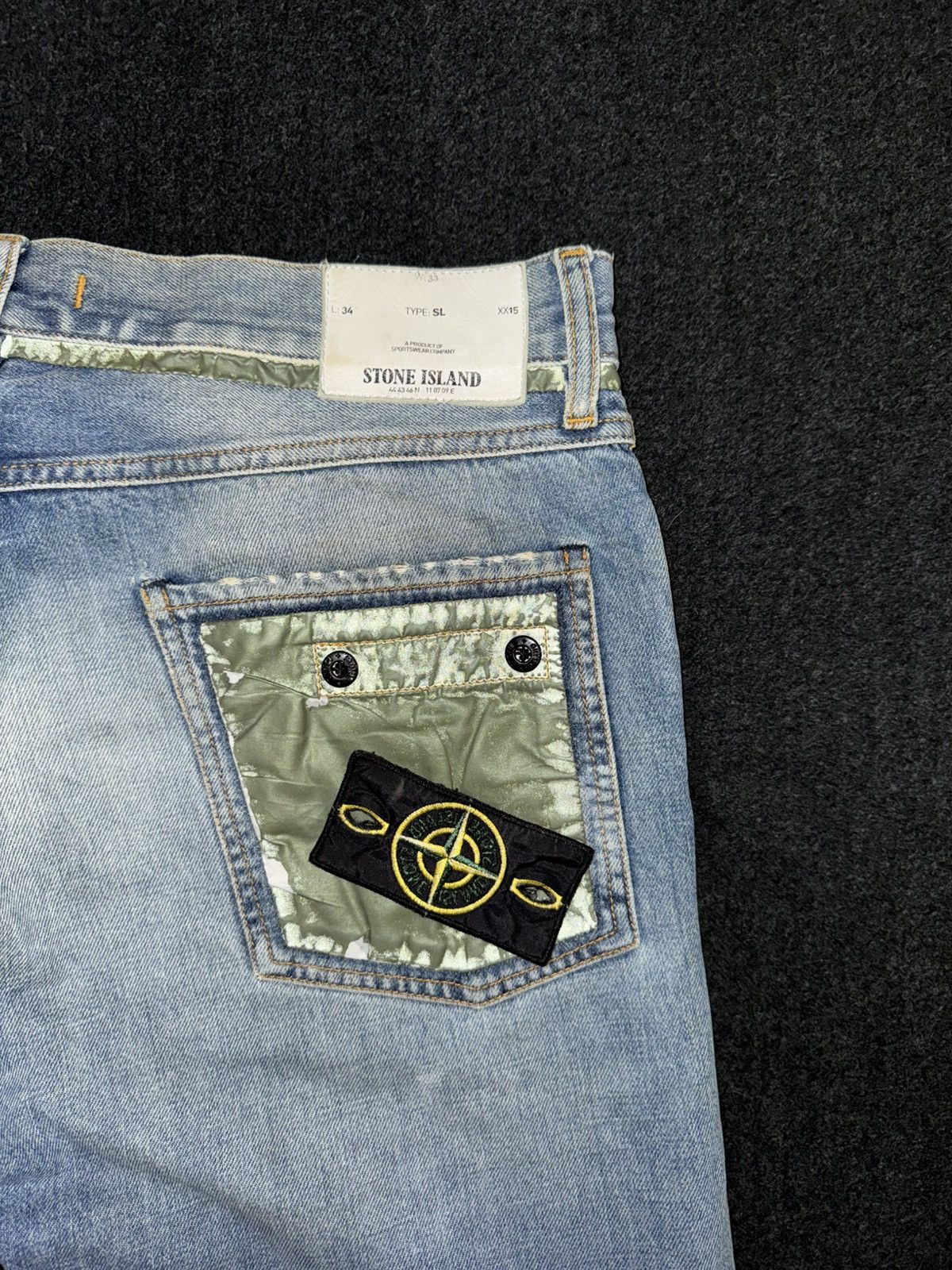Stone Island Stone Island Reflective Back Pocket Jeans Size US 33 - 4 Thumbnail