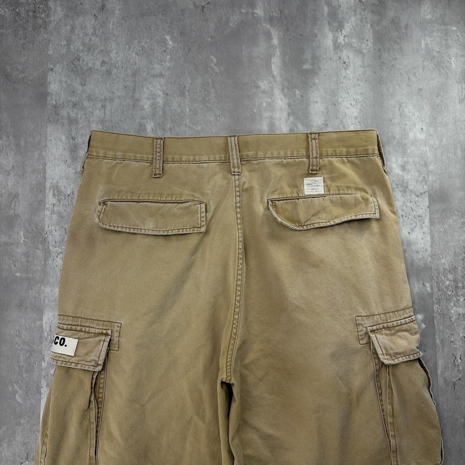 Polo Ralph Lauren Y2K Tan Polo Jeans Company Grunge Baggy Skater Cargo Shorts Size US 36 / EU 52 - 3 Thumbnail