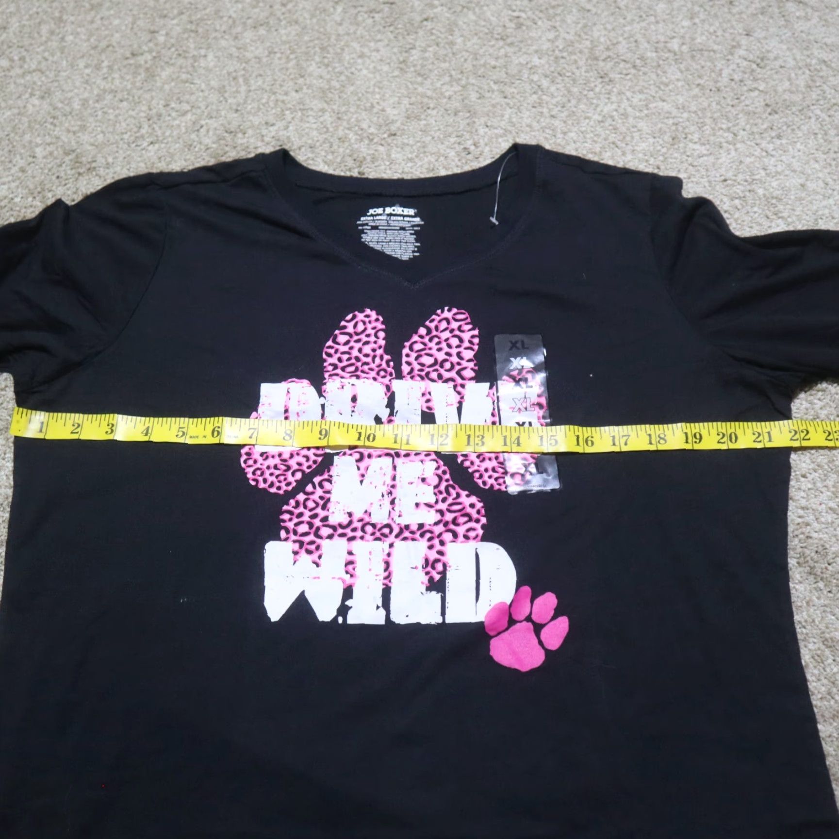 Joe Boxer Joe Boxer Shirt Women's XL Black Drive Me Wild Dog Paw T-Shirt Short Sleeve Womens XL Black Shirt 90s? Size XL / US 12-14 / IT 48-50 - 4 Thumbnail