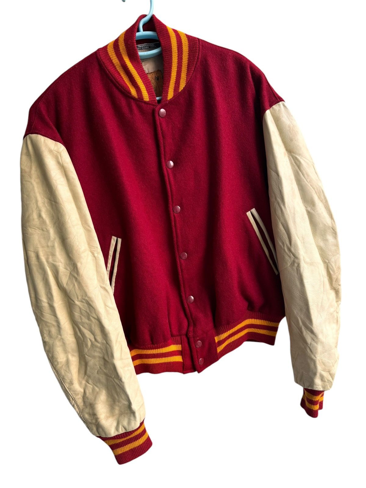 Golden Bear ⚡️⚡️Vintage Golden Bear Varsity Leather Sleeve Jacket Size US XL / EU 56 / 4 - 3 Thumbnail