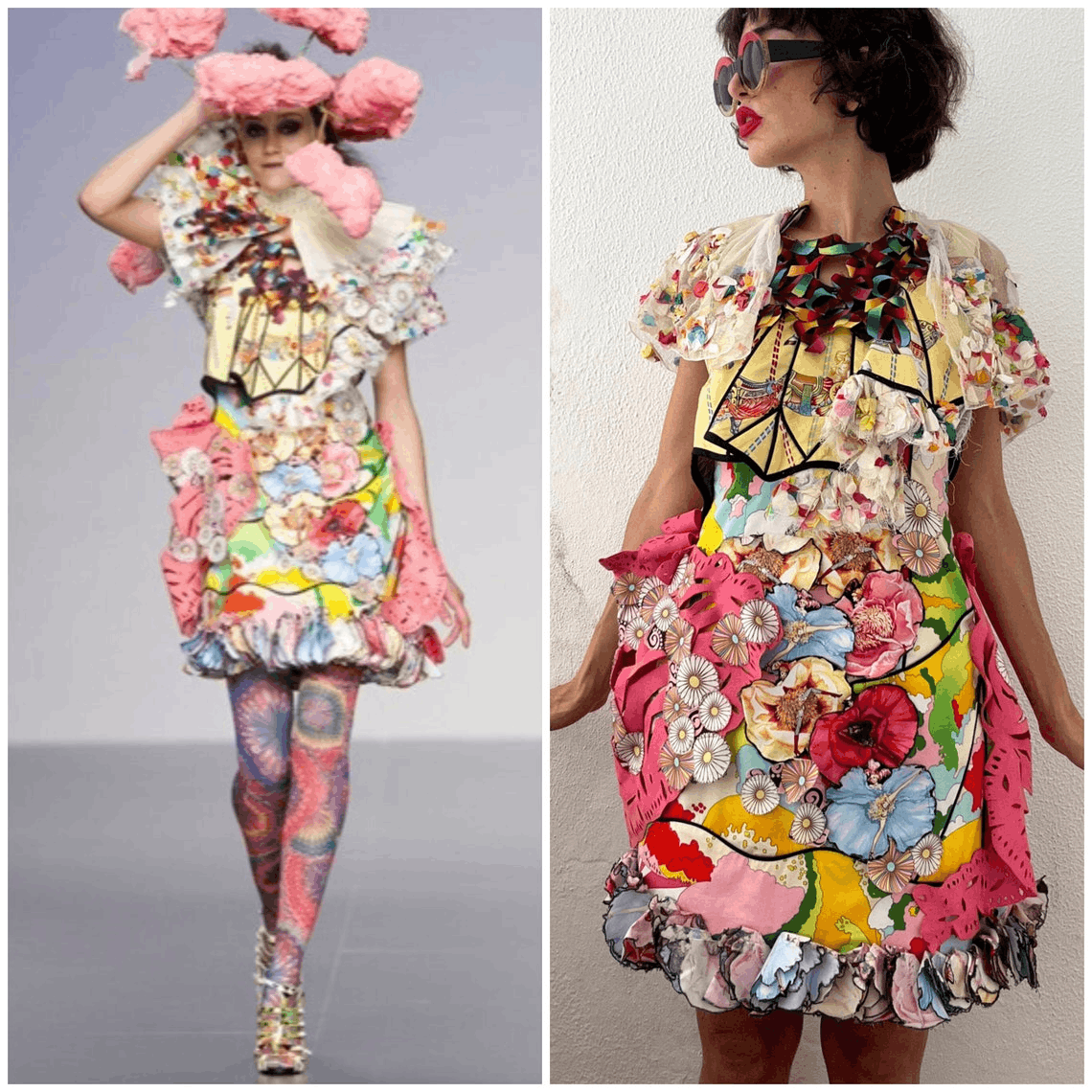 Designer Designer patchwork cotton colorful avant garde mini dress Size M / US 6-8 / IT 42-44 - 6 Thumbnail