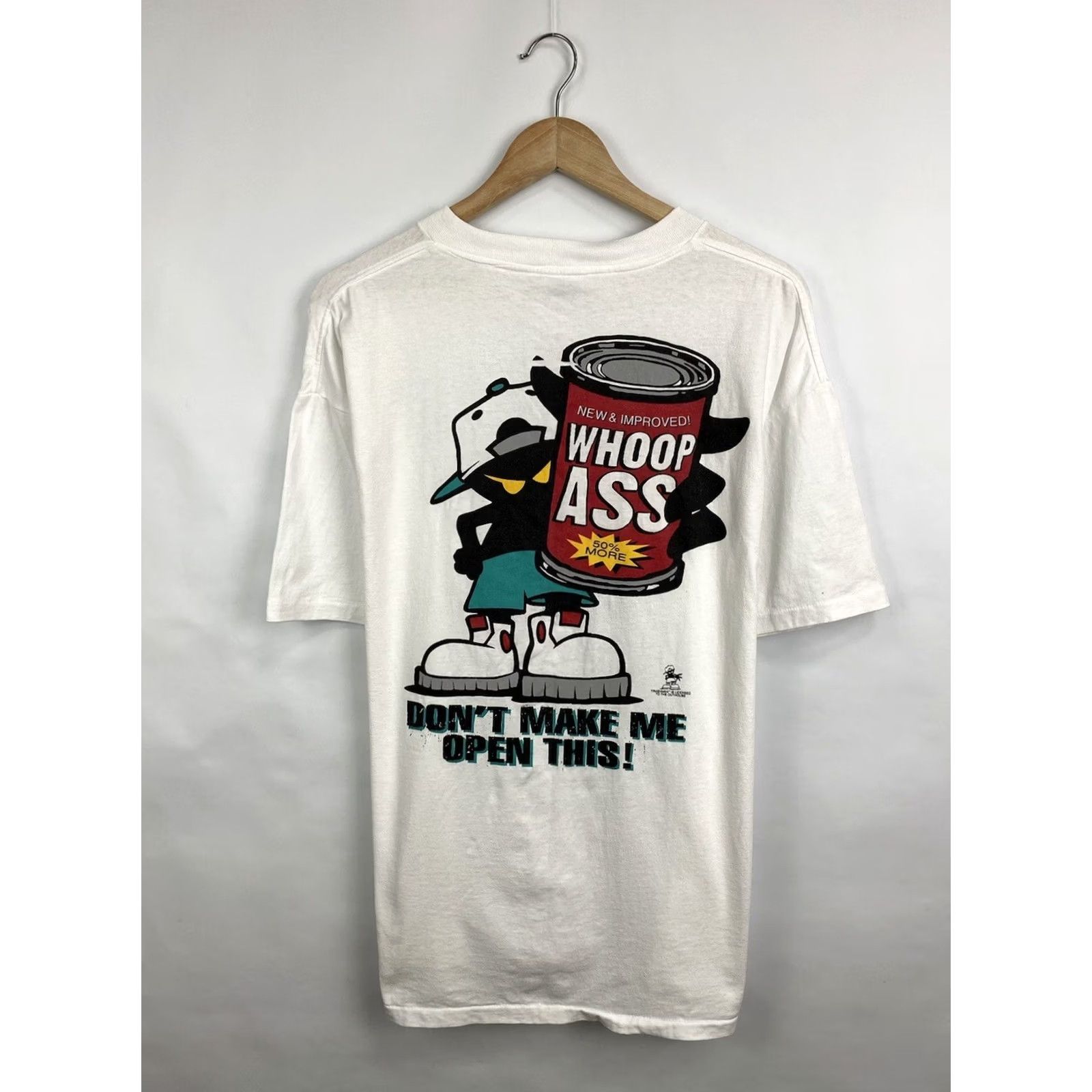 Gildan VINTAGE 90s Whoop Ass Trashman Outhouse Udamon T-shirt XL White Mens Shirt Size US XL / EU 56 / 4 - 3 Thumbnail