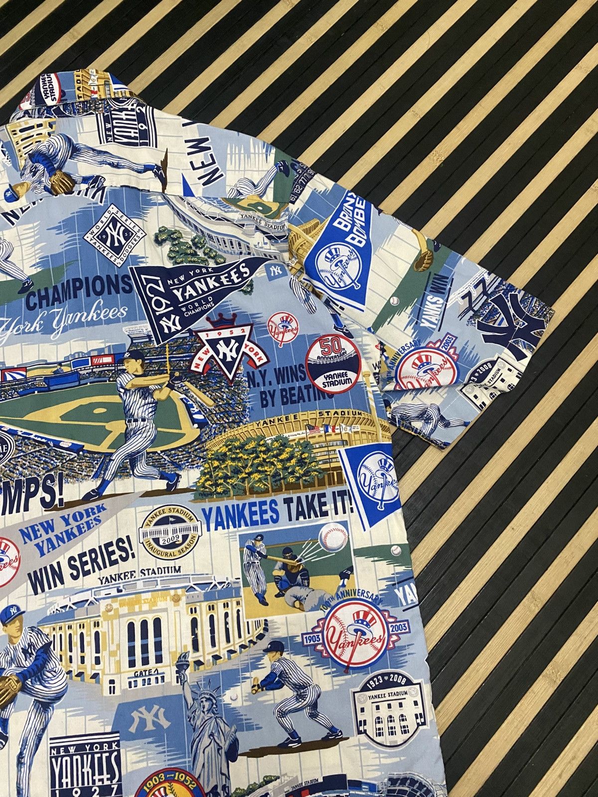 MLB × New York Yankees Rare Vtg New York Yankees Aloha Full Print Cotton Shirt Size US S / EU 44-46 / 1 - 9 Thumbnail
