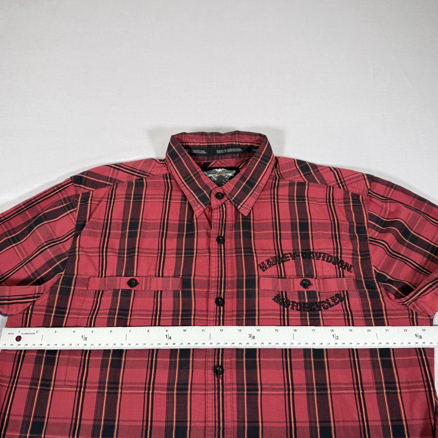 Harley Davidson Harley-Davidson Shirt Mens Large Red Plaid Button Up Motorcycle Biker Mechanic Size US L / EU 52-54 / 3 - 4 Thumbnail