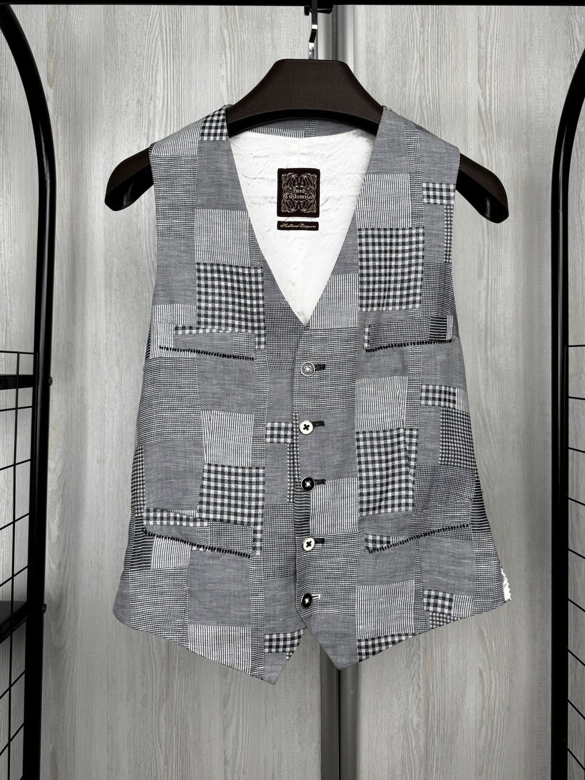 Other Holland Esquire Patchwork Cotton Linen Blazer Vest Set Suit Size 38R - 18 Thumbnail