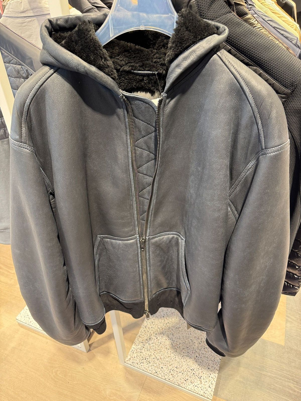 Balenciaga BNWT Balenciaga Leather Shearling Hooded Jacket Size US M / EU 48-50 / 2 - 7 Thumbnail