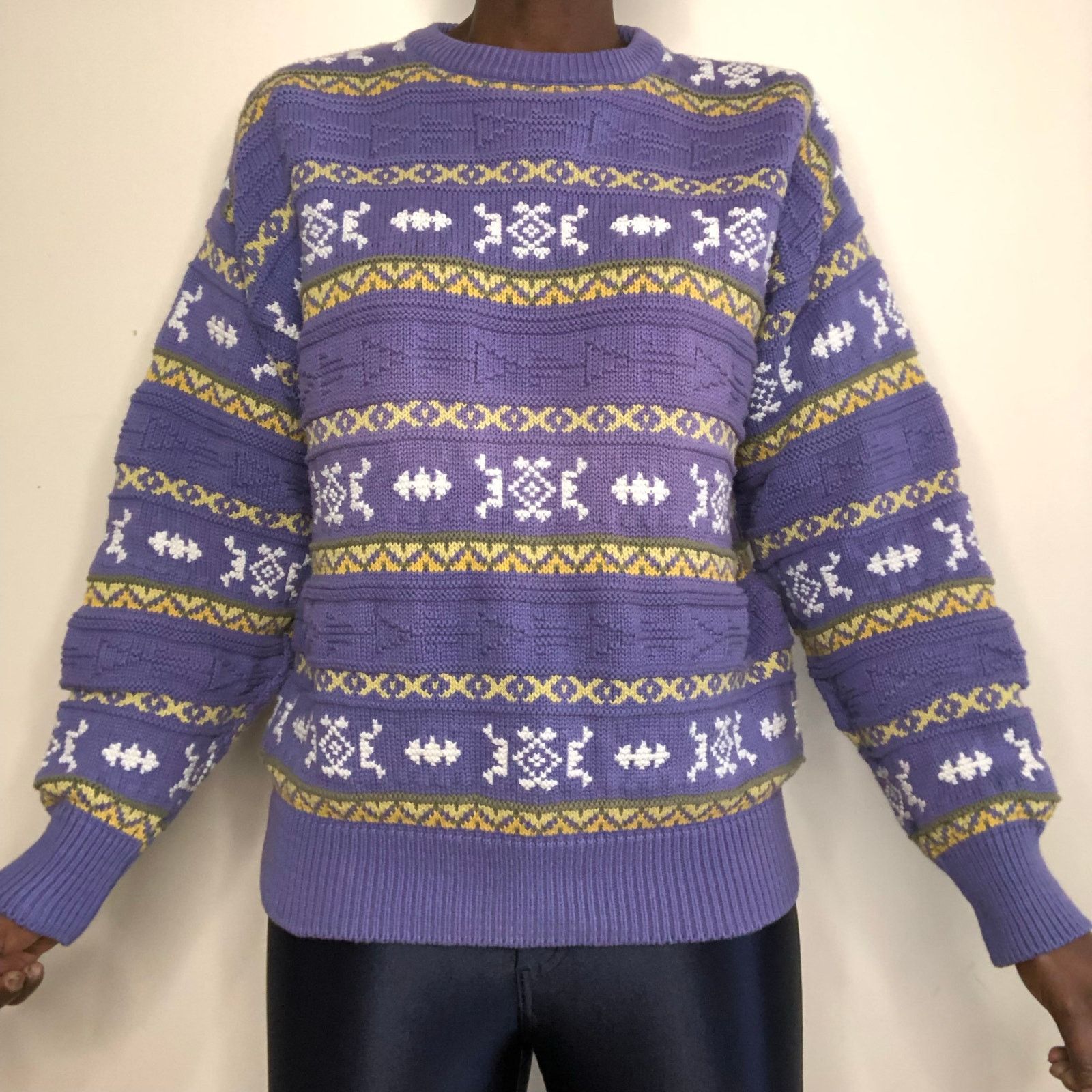Liz Claiborne Vintage 1980s ClaiborneTextured Knit Cotton Sweater Size M Size US M / EU 48-50 / 2 - 3 Thumbnail