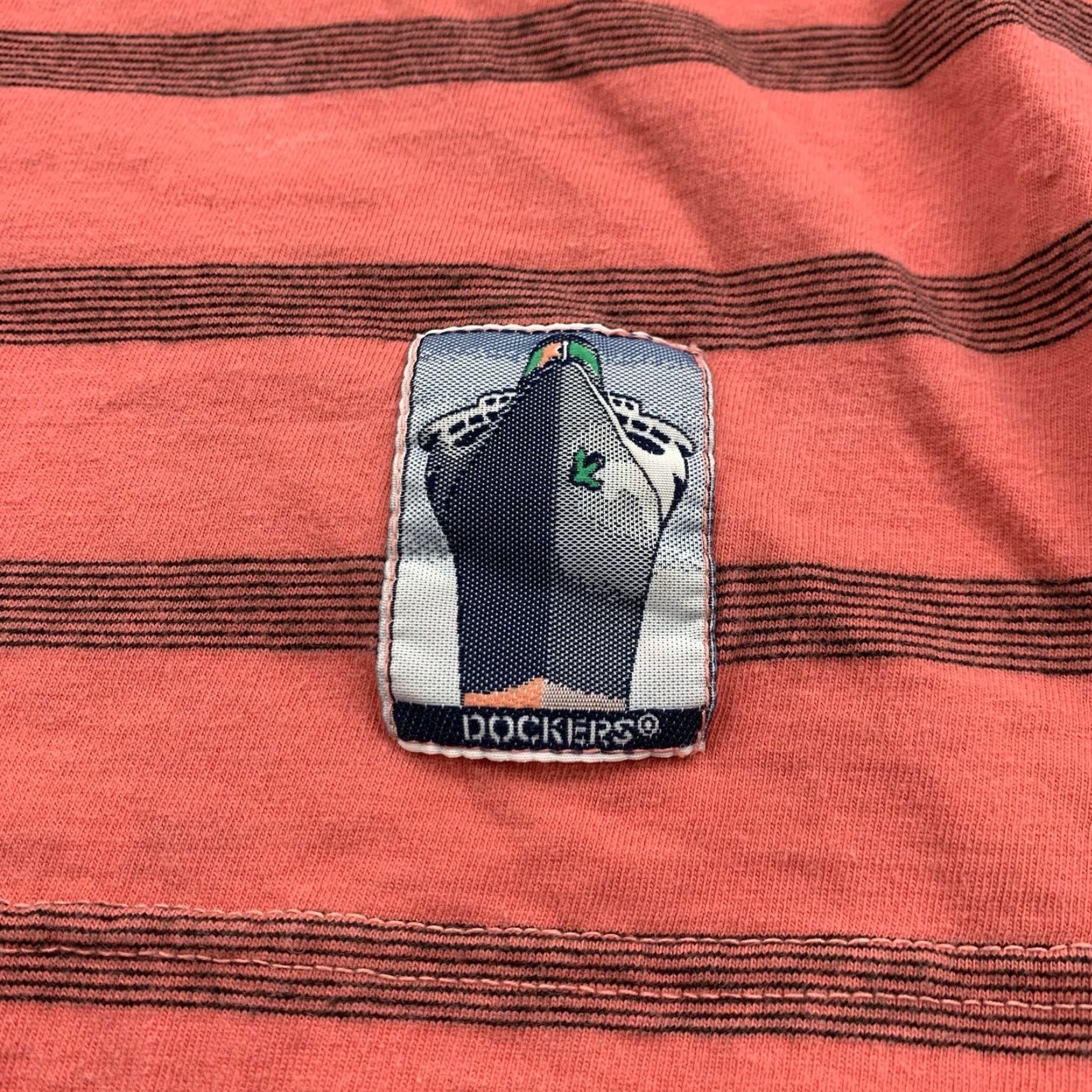 Dockers VINTAGE Dockers T-Shirt Adult Medium Pink Striped 90s Sailing Logo Mens Size US M / EU 48-50 / 2 - 6 Thumbnail