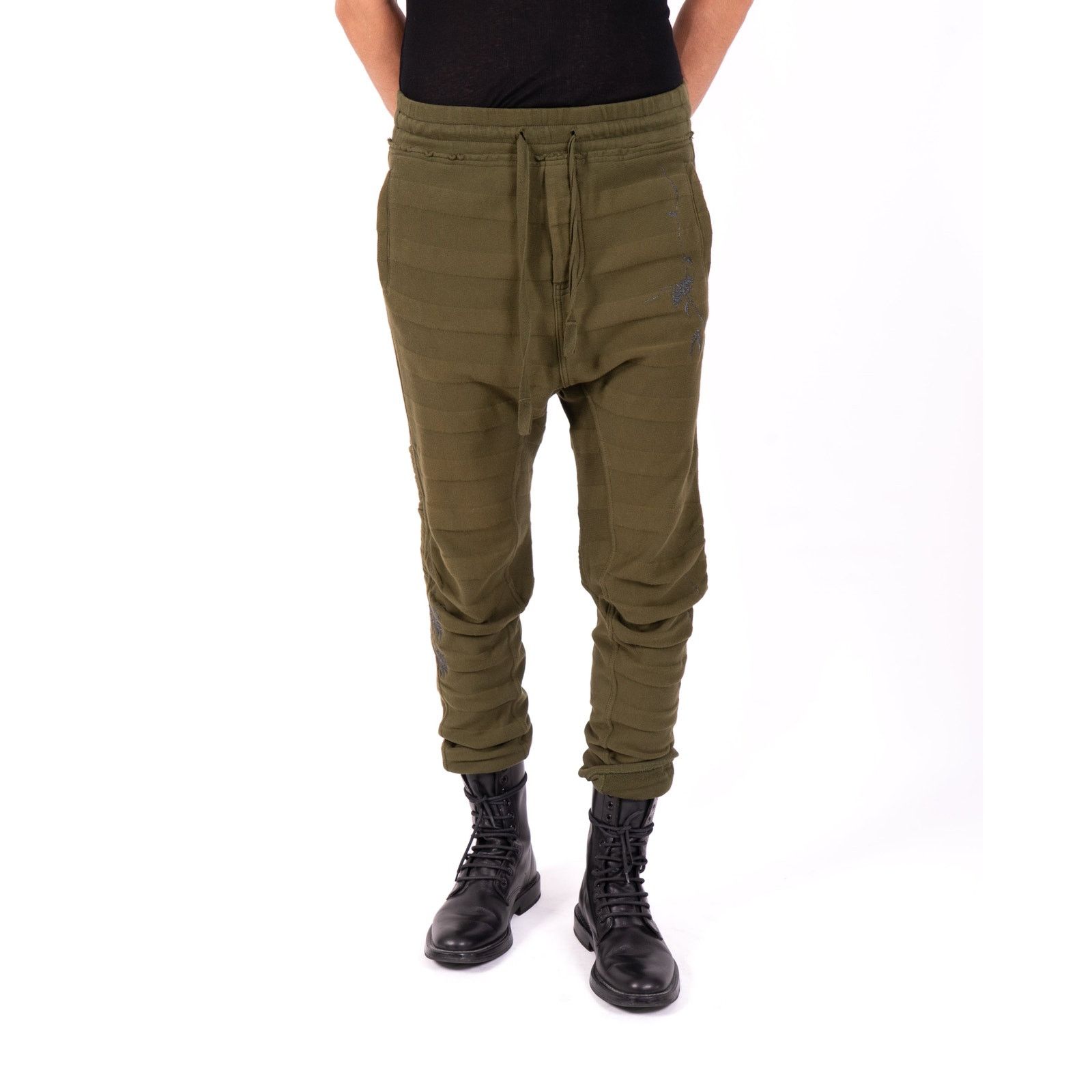 Haider Ackermann FW18 Embroidered Biker Sweatpants in Khaki Perth Size US 32 / EU 48 - 1 Thumbnail