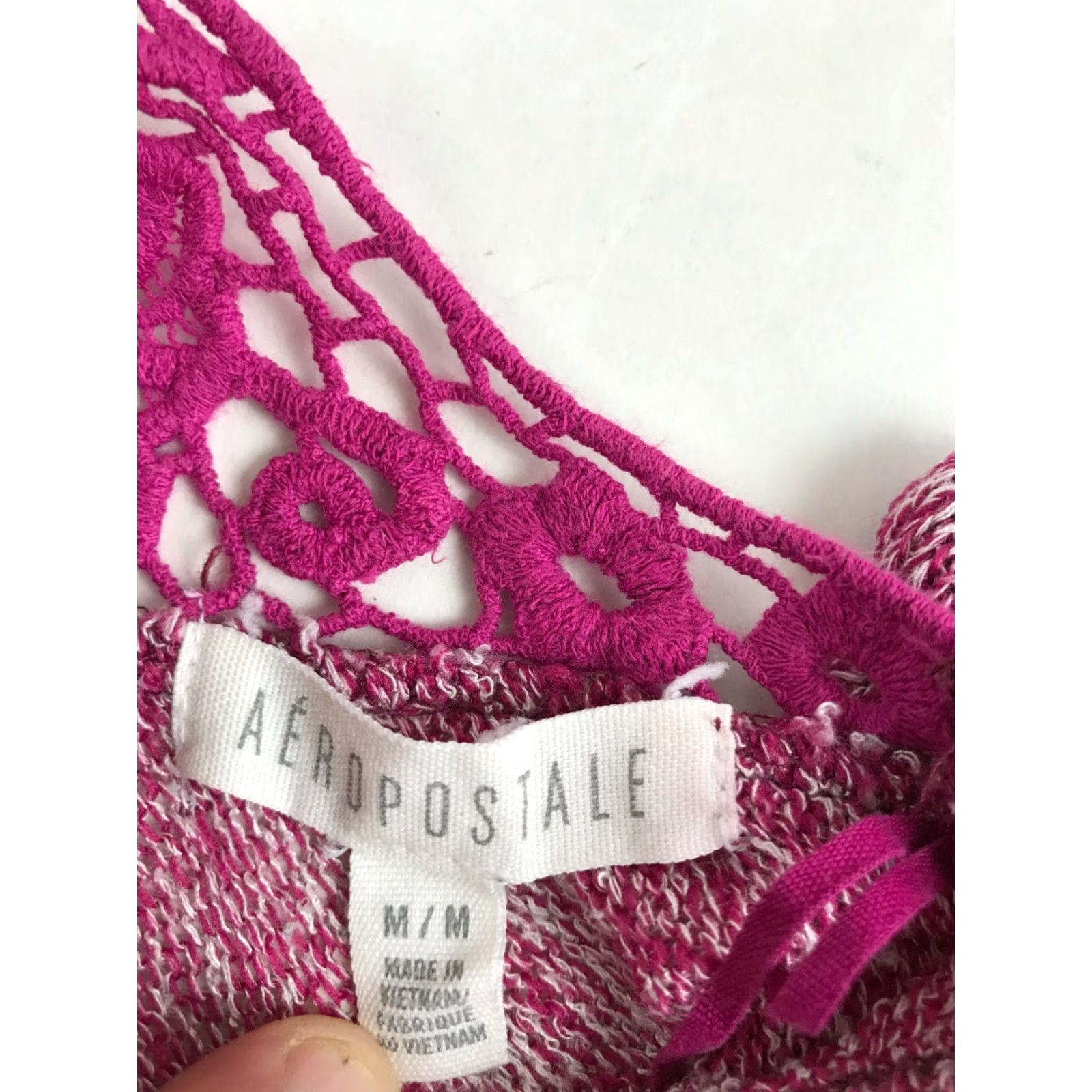 Vintage Aeropostale Sweater Womens Medium Fuchsia Pink Boat Neck Pullover Size M / US 6-8 / IT 42-44 - 6 Thumbnail