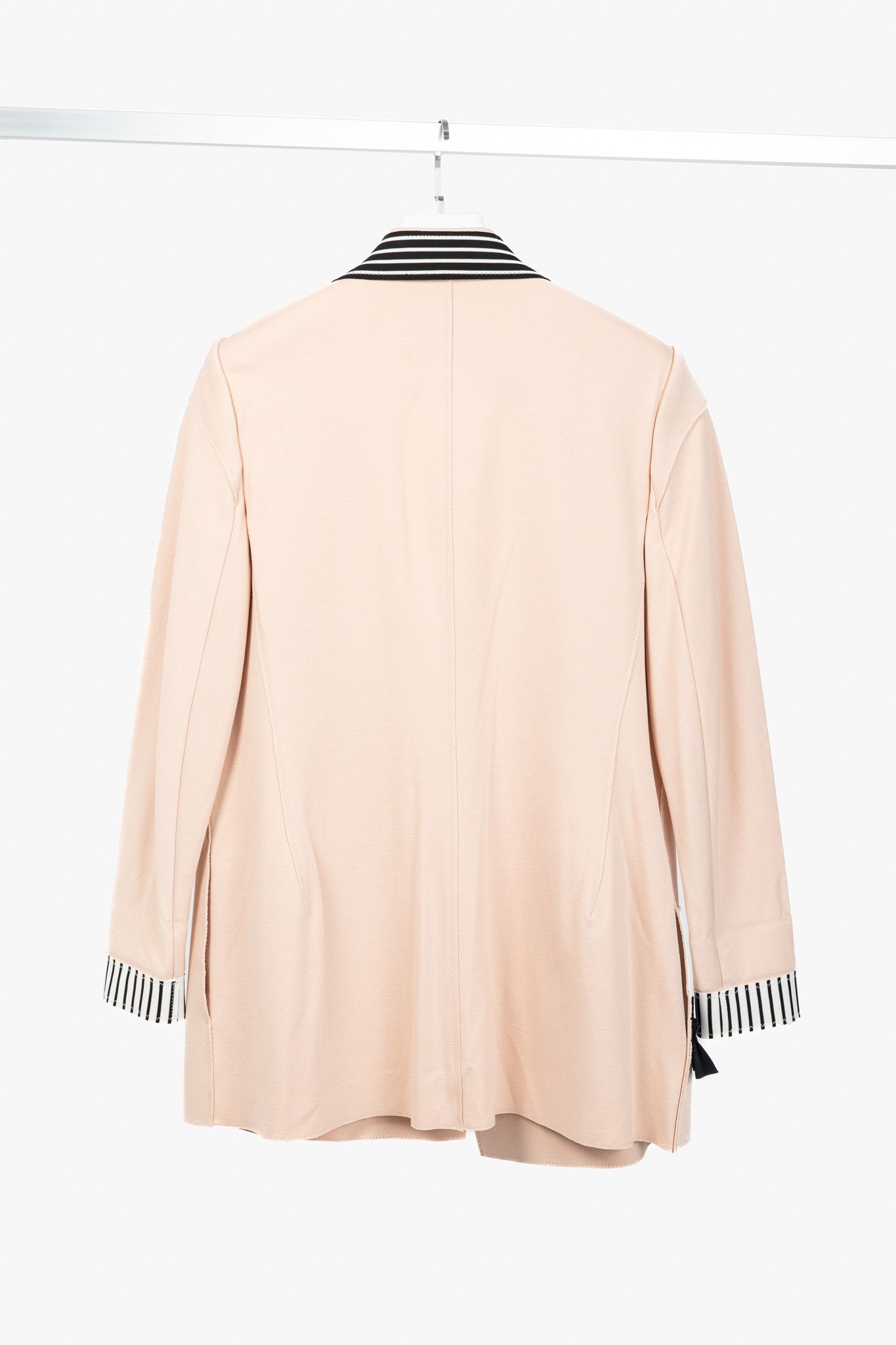 Marie Saint Pierre Marie Saint Pierre Peach Double-Jersey Stripe-Trim Blazer Size L / US 10 / IT 46 - 2 Thumbnail