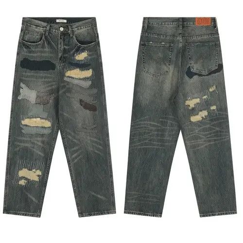 Jean Ishihara x Saori Patchwork Baggy Jeans Size US 28 / EU 44 - 8 Thumbnail