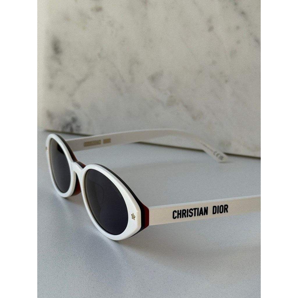 Dior NEW Dior Pacific S1F Oval Round Sunglasses White Navy Blue Size ONE SIZE - 7 Thumbnail