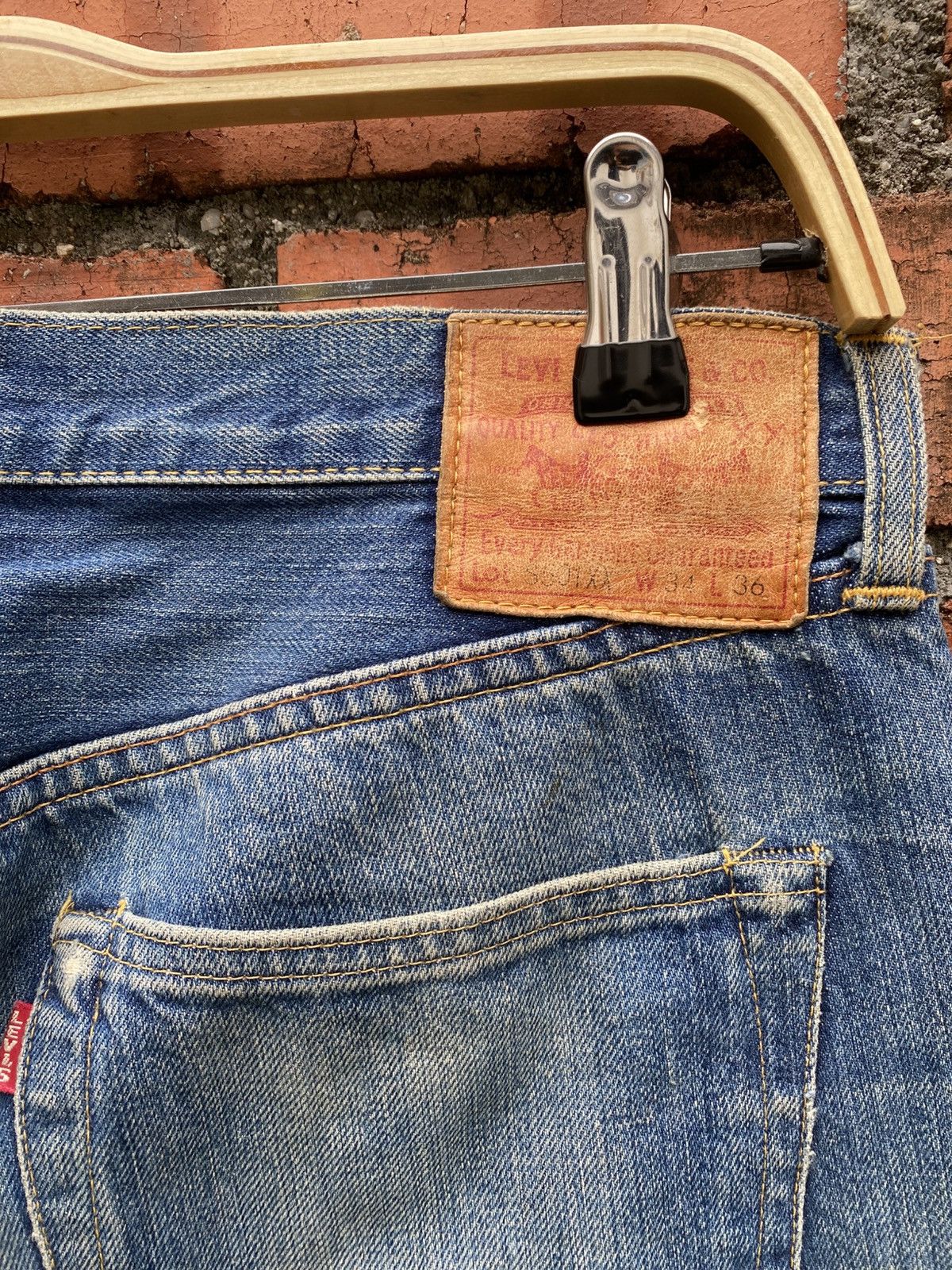 Levi's Vintage Clothing W33x31 Vintage levi's S501xx redline repaired big E usa Size US 33 - 3 Thumbnail