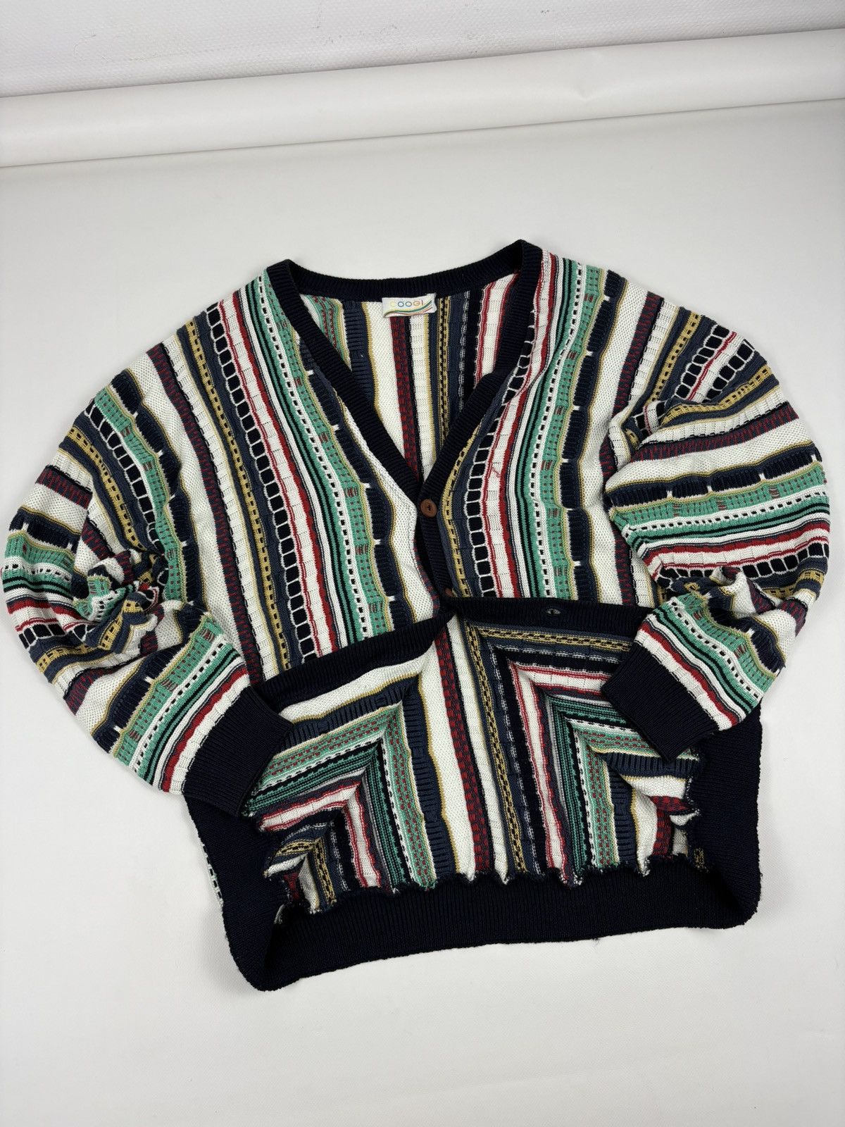 Coogi Rare 80's Archive Hand Knit Cardiagn Biggie Cosby Cable Pullover Jumper Sweater Jacket Size US L / EU 52-54 / 3 - 7 Thumbnail