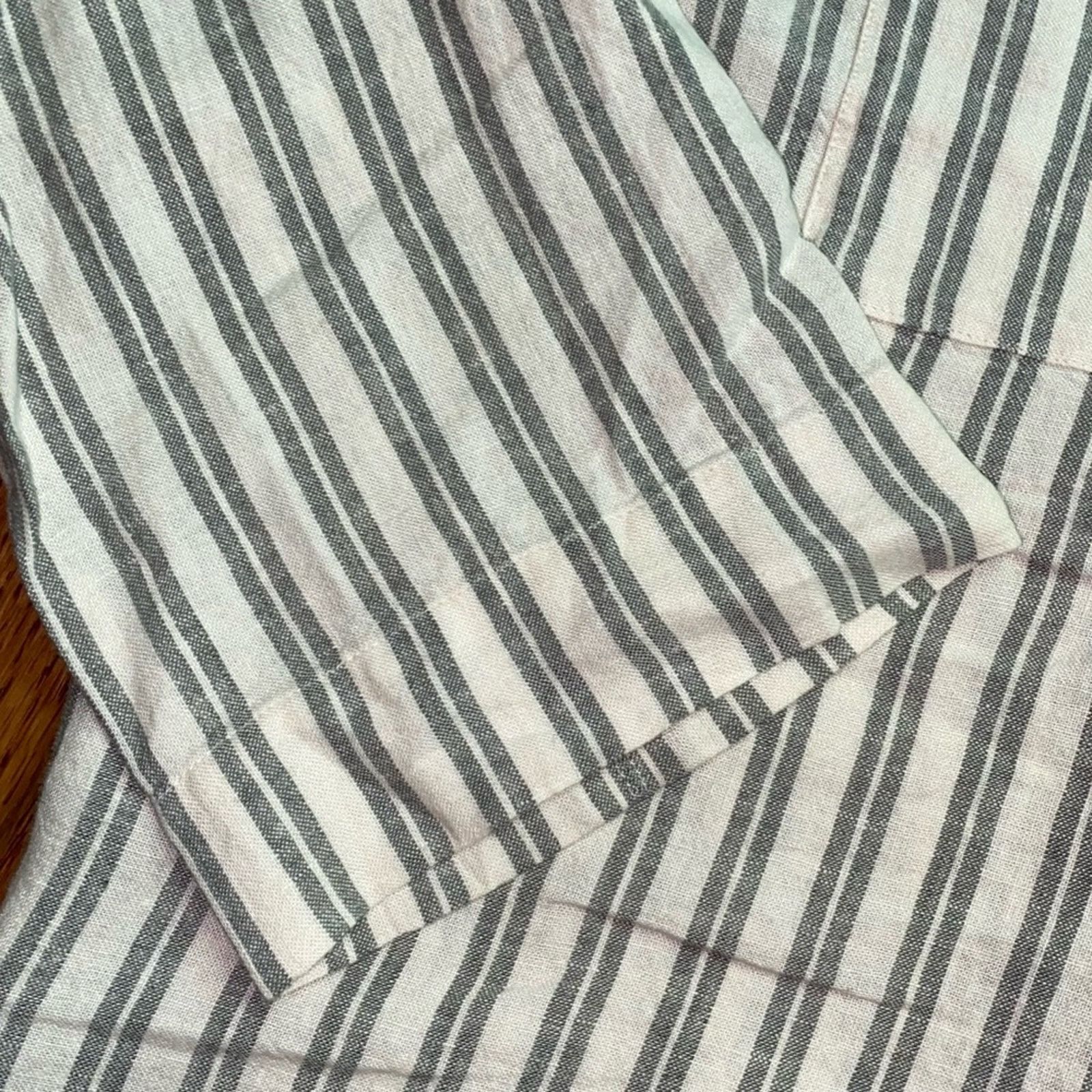 Madewell Madewell $82 Linen-Blend Lakeline Shirt Gray Stripe Womens M Size M / US 6-8 / IT 42-44 - 7 Thumbnail