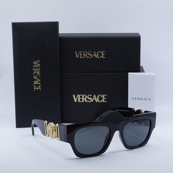 Versace Versace VE4479U GB1/87 Sunglasses Black Square Frame Size ONE SIZE - 12 Thumbnail