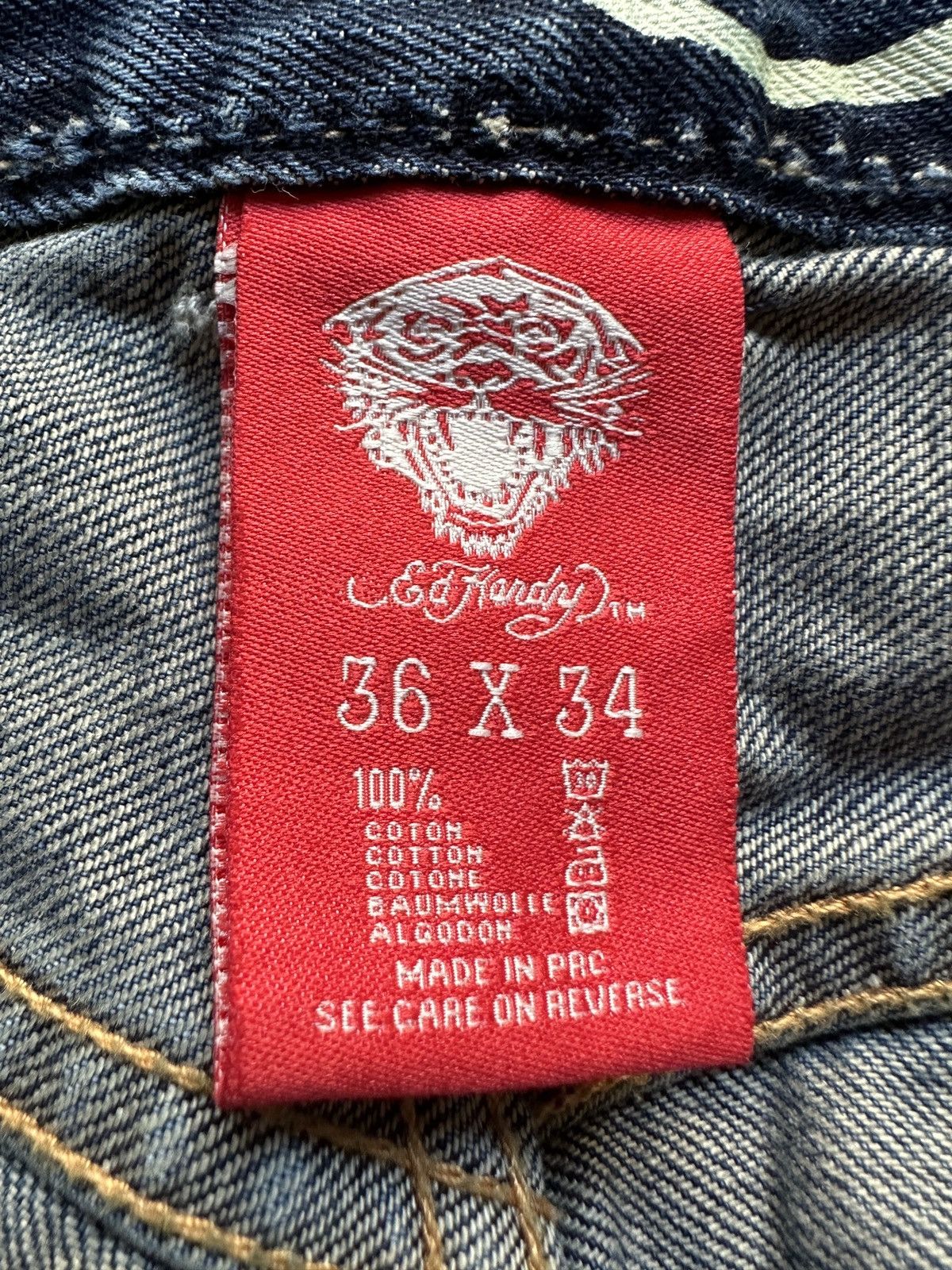 Ed Hardy × Vintage Vintage Y2K Ed Hardy Tiger Patch Denim Jeans Size US 36 / EU 52 - 10 Thumbnail