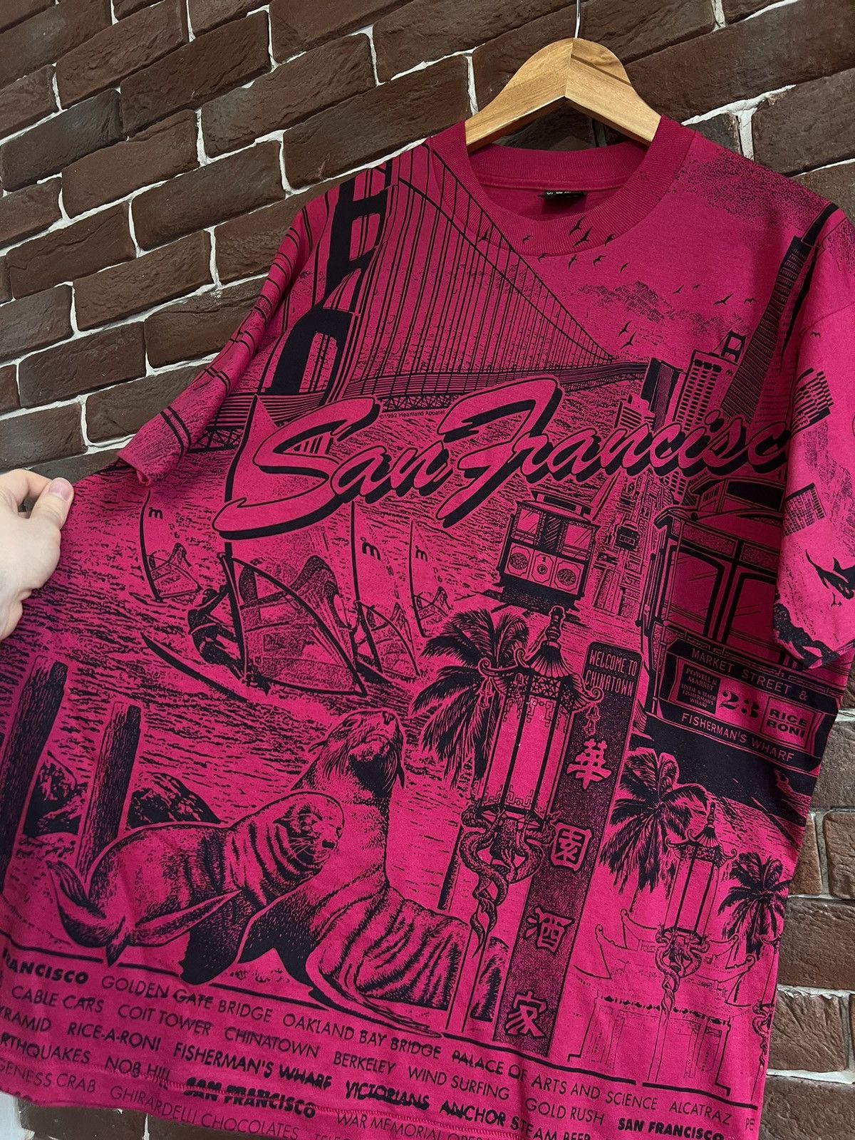 Vintage Rare Vintage 1992 90s San Francisco All Over Print t-shirt Size US XL / EU 56 / 4 - 4 Thumbnail
