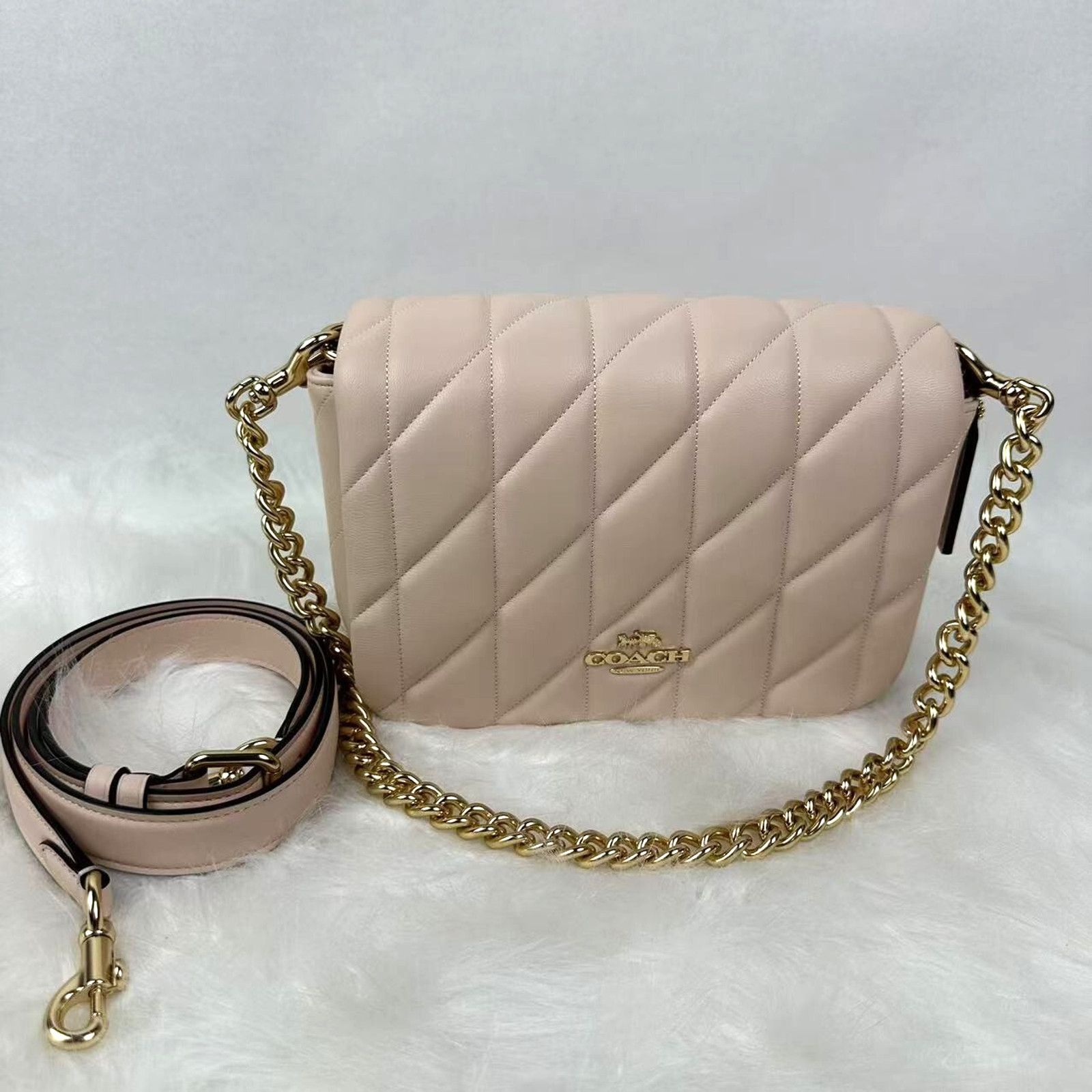 Coach Quinn Bag W/ Quilting Shoulder/crossbody Leather/blush in Pink, Women's