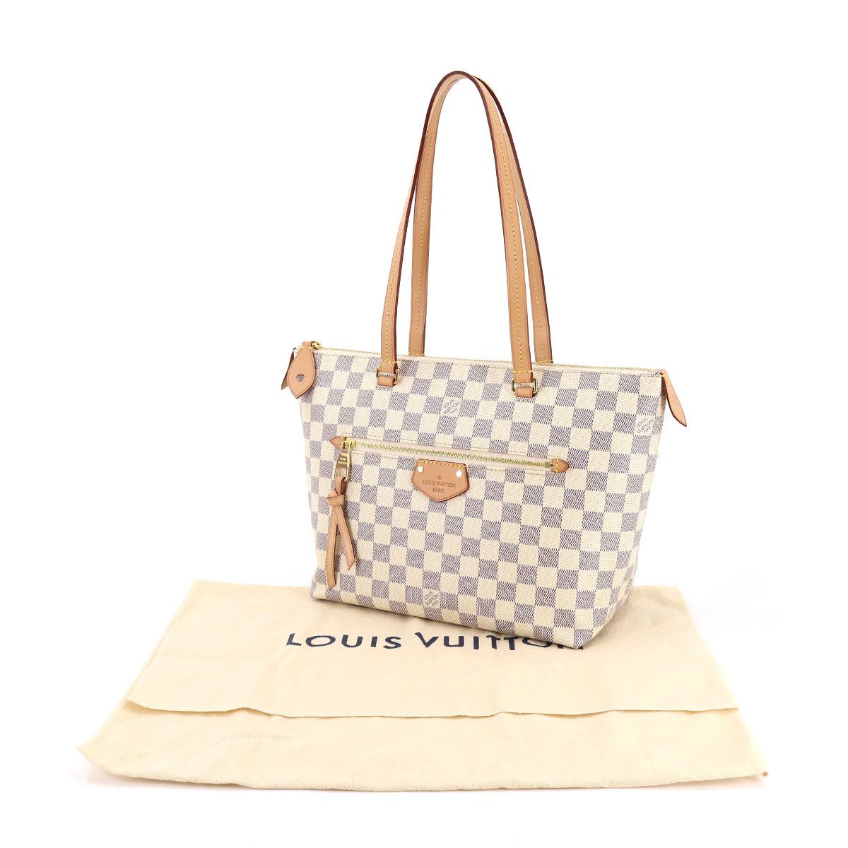 Louis Vuitton Damier Azur Jena PM Tote Bag White Gray