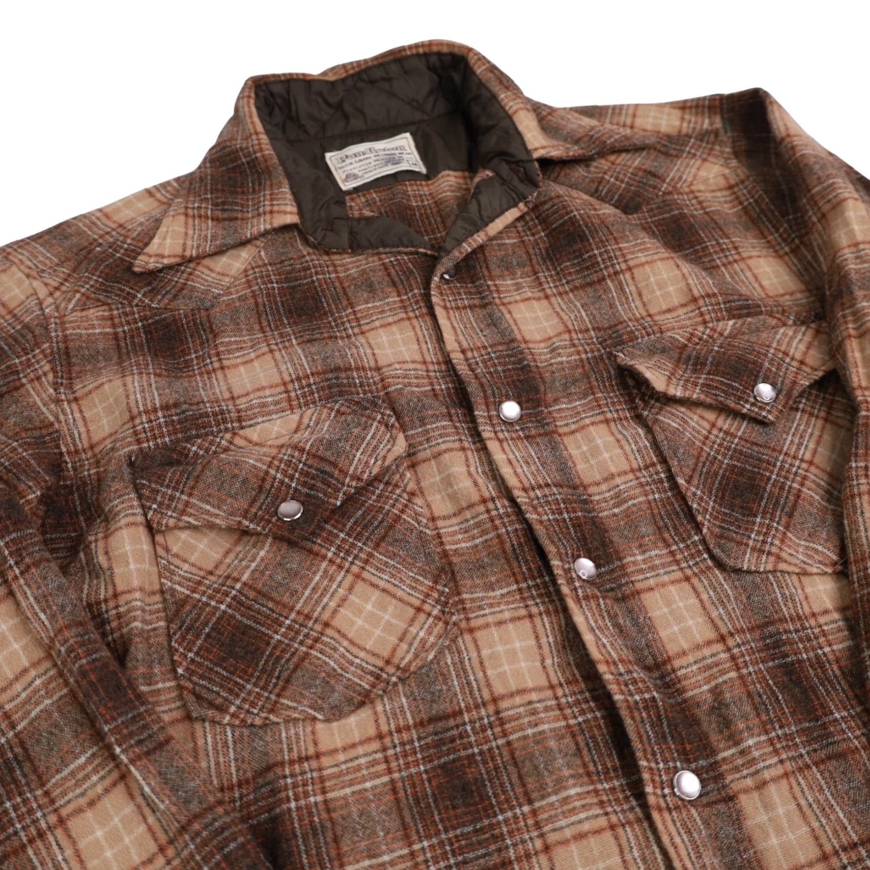 Pendleton VINTAGE Pendleton Mens Shirt Western Wool Pearl Snap Long Sleeve M Brown Men Size US M / EU 48-50 / 2 - 5 Thumbnail