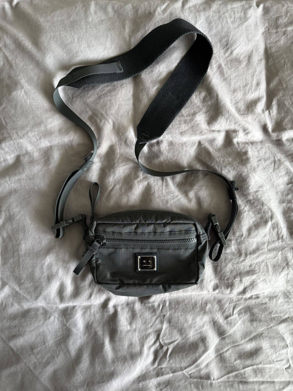 Acne Studios Akila Crossbody Face Bag Nylon Black, Men's