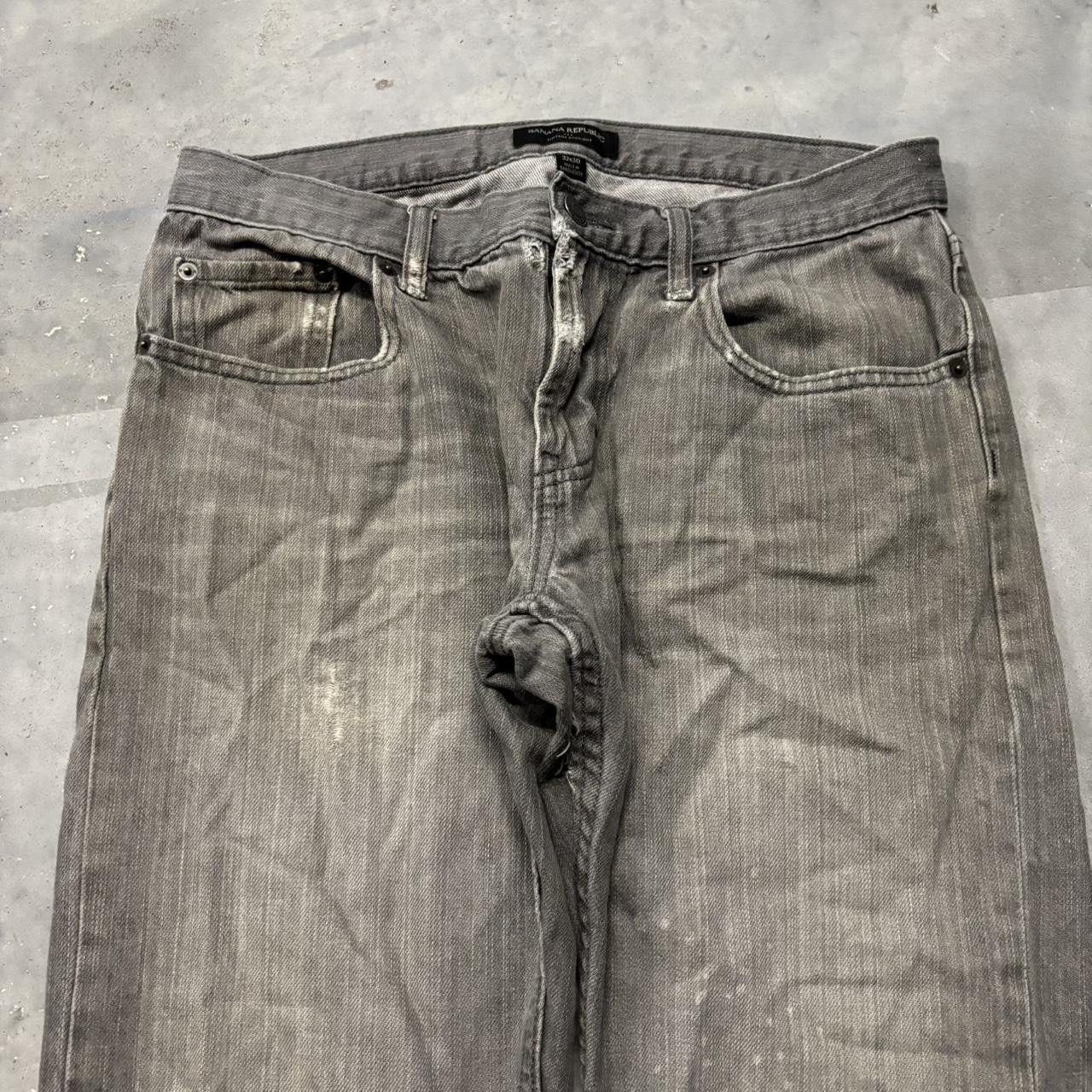 Japanese Brand × Vintage Crazy Vintage Y2K/2000s Grunge Faded Grey Streetwear Denim Jeans! Size US 31 - 5 Thumbnail