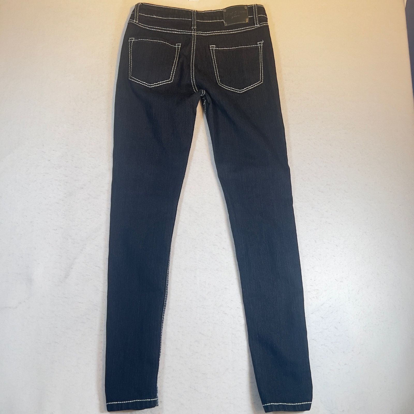 Other Red Rivet Jeans Woman's Medium Black/ White Stitch 29W x 30L Size 29" - 5 Thumbnail
