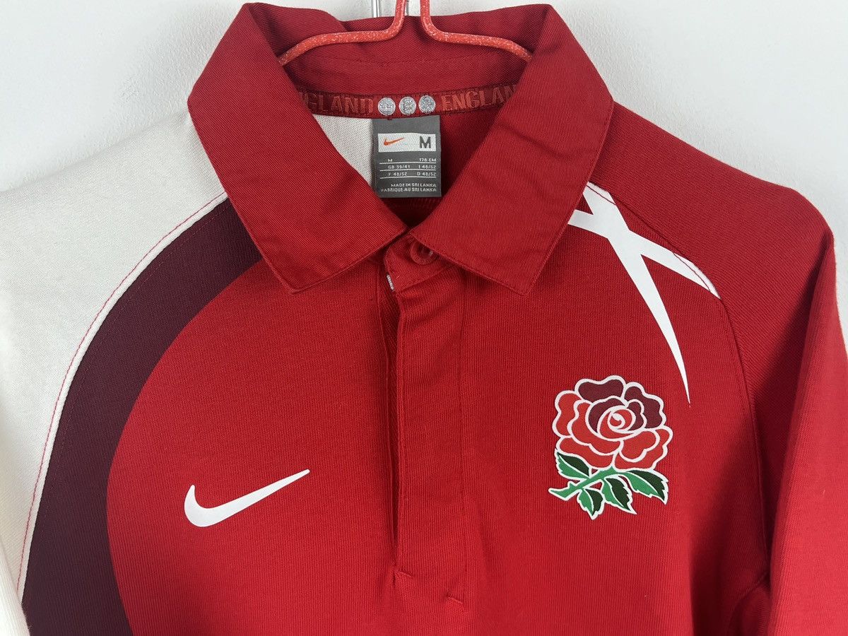 Nike × Vintage Nike Vintage Red White England Rugby O2 Short Jersey Size US M / EU 48-50 / 2 - 5 Thumbnail