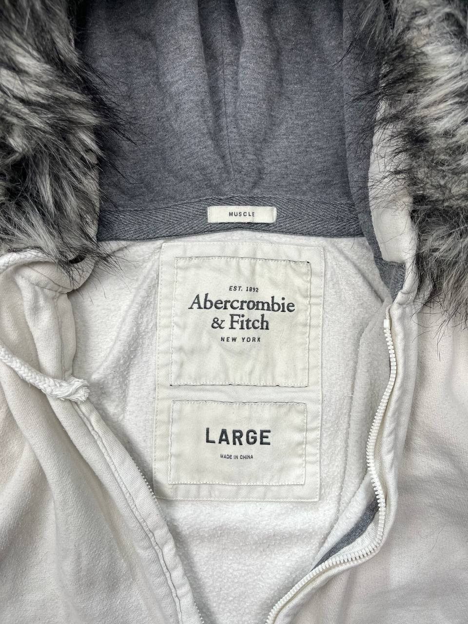 Abercrombie & Fitch × Vintage Vintage Abercrombie Fur Zip Up Y2K Hoodie Size US L / EU 52-54 / 3 - 7 Thumbnail