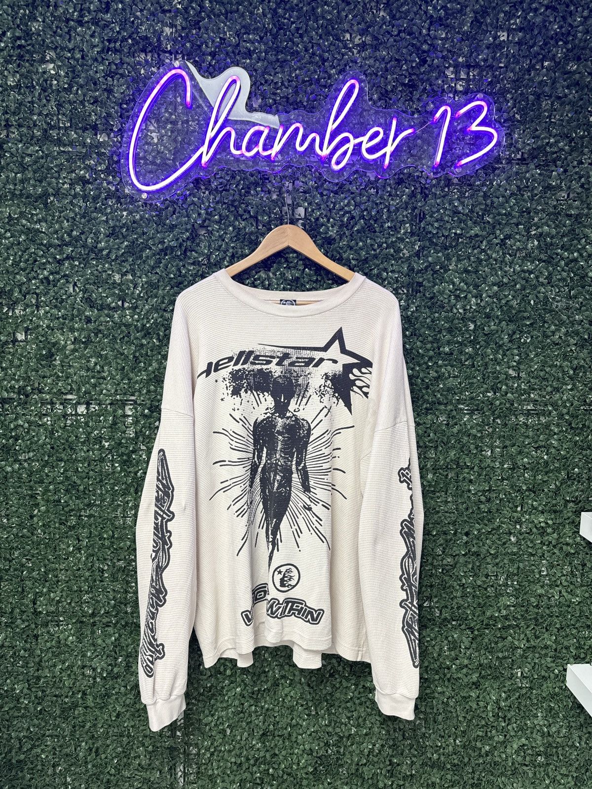 image of Hellstar Thermal Cream L/s in White, Men's (Size XL)