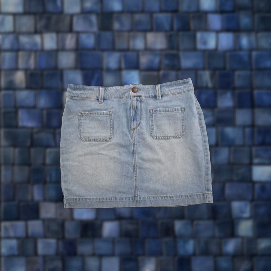 Loft LOFT Denim Mini Skirt Size 8 Blue Pockets Zip Button Short Short Spring Summer Womens Size 30" / US 8 / IT 44 - 1 Thumbnail