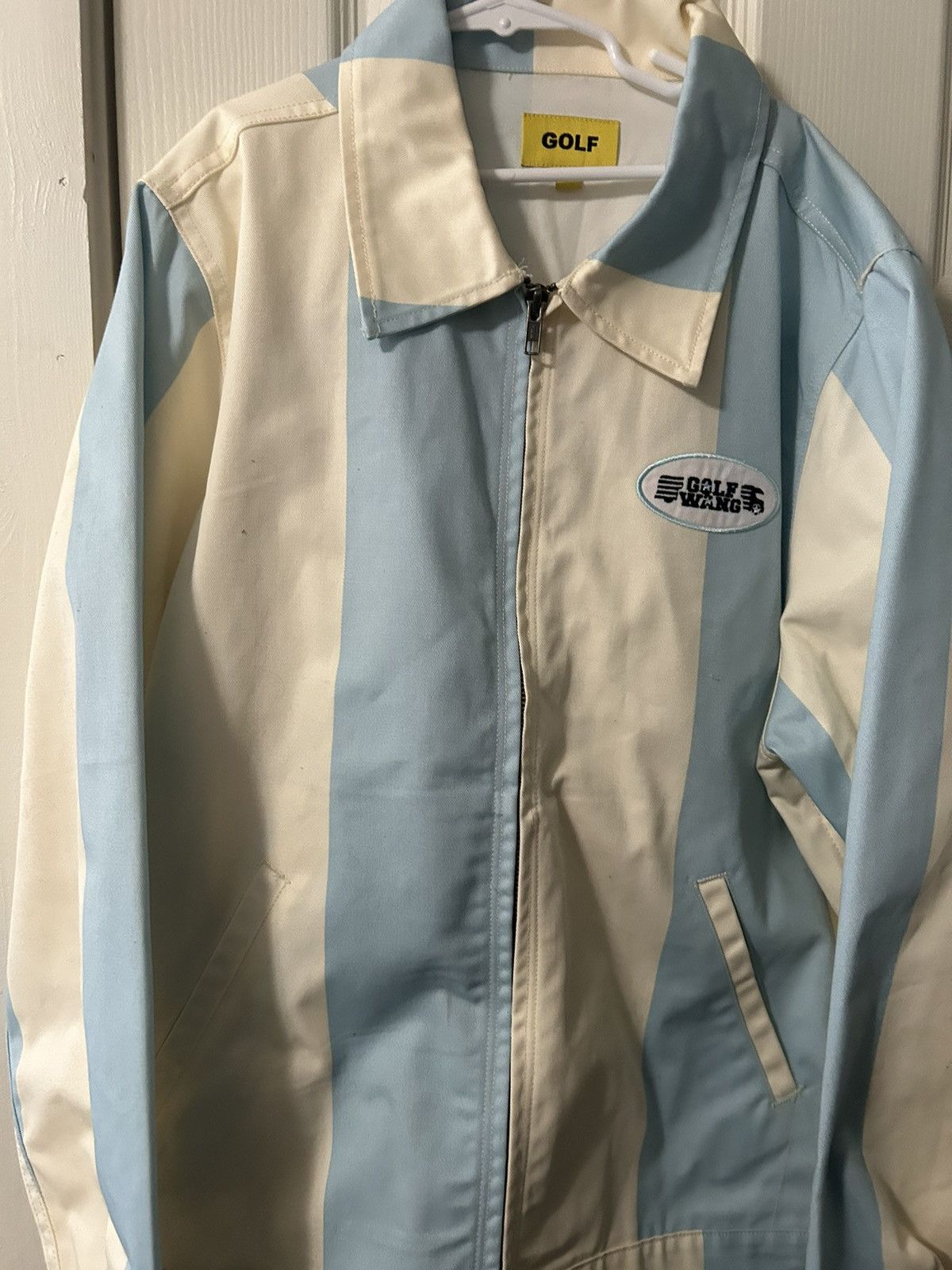 image of Golf Wang Golfwang Workwear Jacket in Blue/White, Men's (Size Small)
