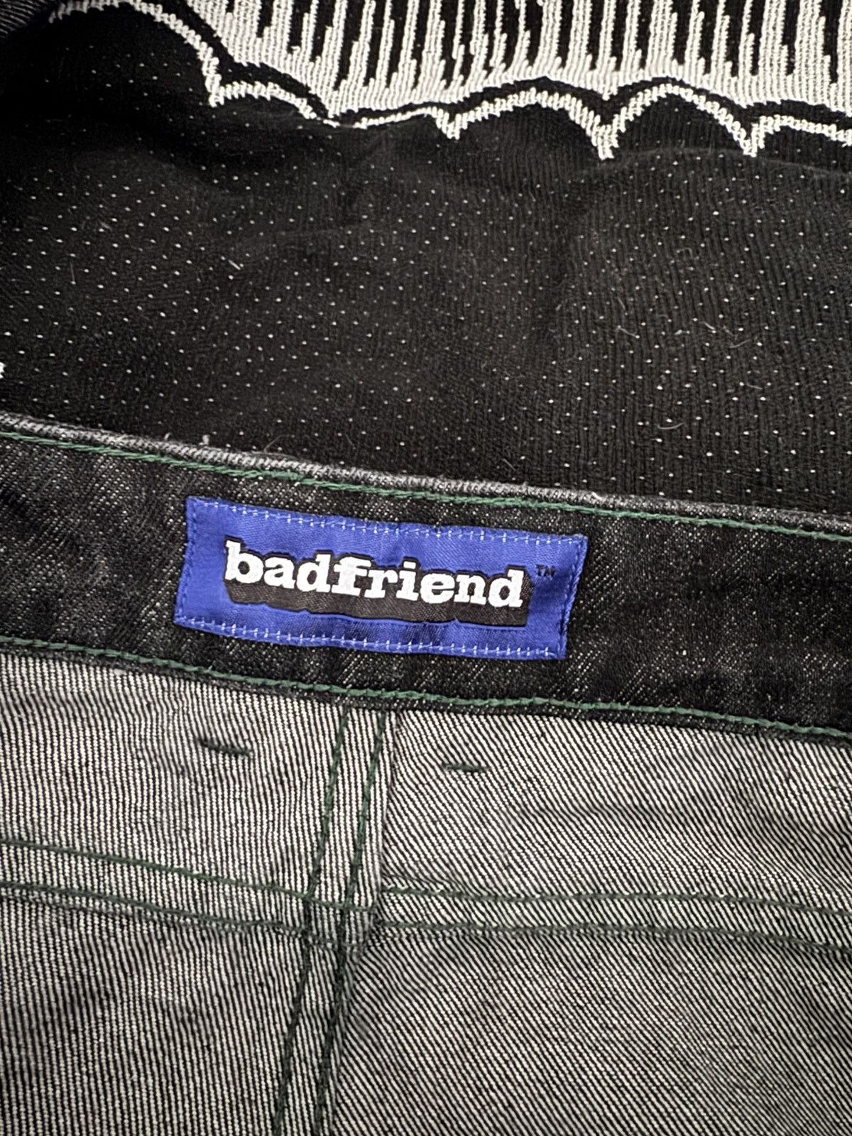 Badfriend Badfriend Size 38 green stitching raw denim jeans Size US 38 / EU 54 - 4 Thumbnail