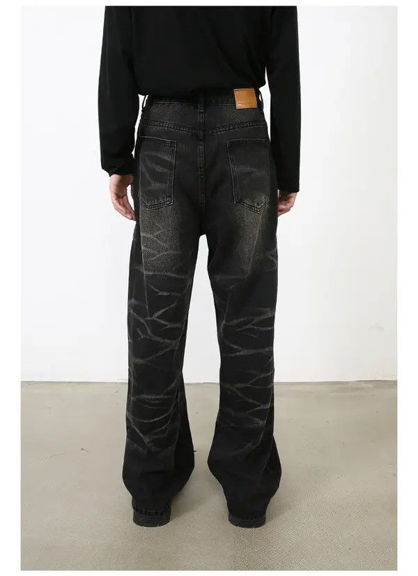 Japanese Brand Black loose straight men's personalized striped jeans Size US 32 / EU 48 - 5 Thumbnail
