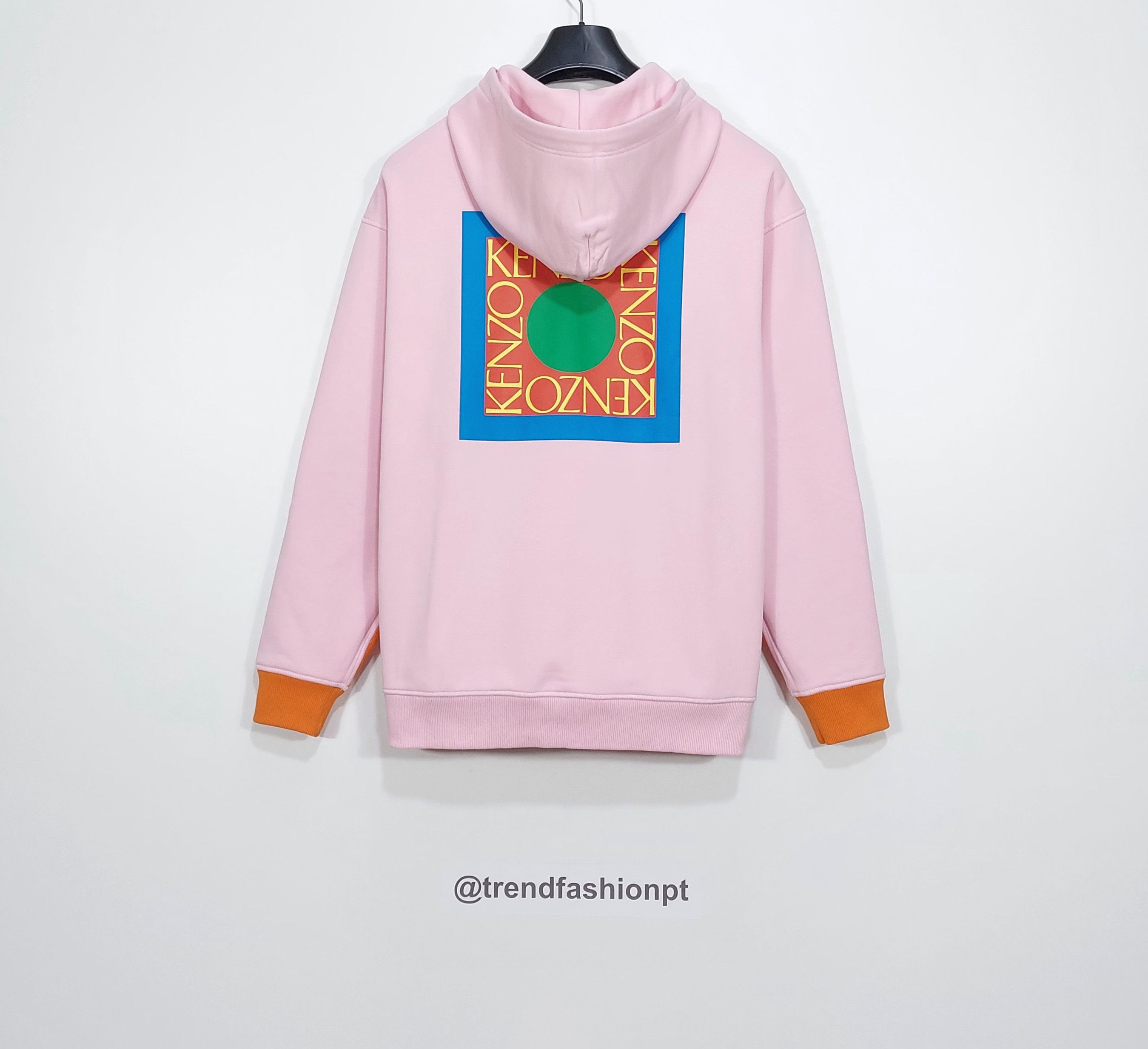 Kenzo square logo two tone hoodie - pink / orange XL Size US XL / EU 56 / 4 - 6 Thumbnail