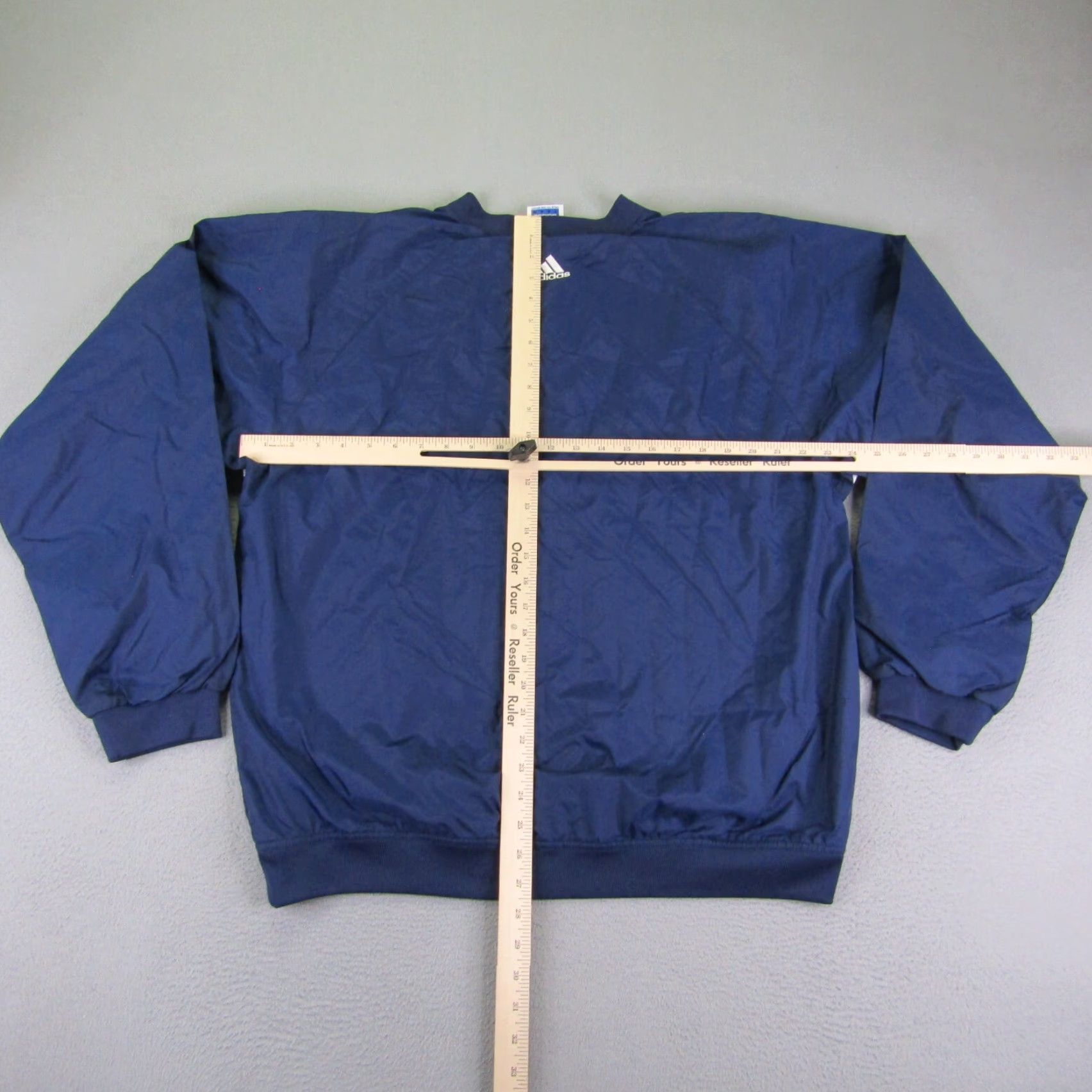 Adidas VINTAGE adidas Jacket Mens Large Windbreaker Light Lined Blue Football Logo Windproof Optional: Outdoor Sports Size US L / EU 52-54 / 3 - 4 Thumbnail