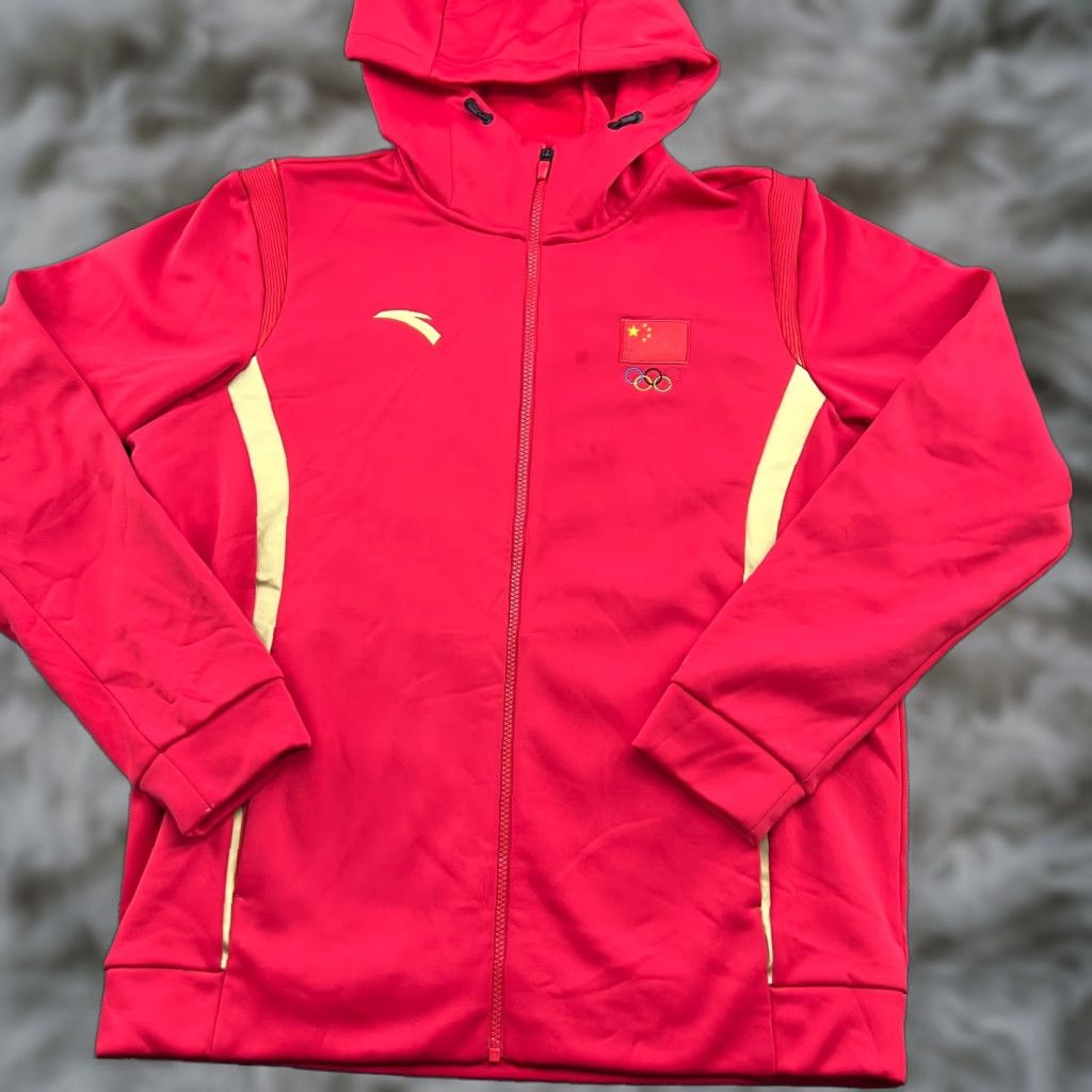 Vintage ANTA SPORTS Beijing 2022 Winter Olympics Team Issue China Jacket 2XL Hooded Red Unisex Adults Full Zip Track Jacket Size US XXL / EU 58 / 5 - 1 Thumbnail