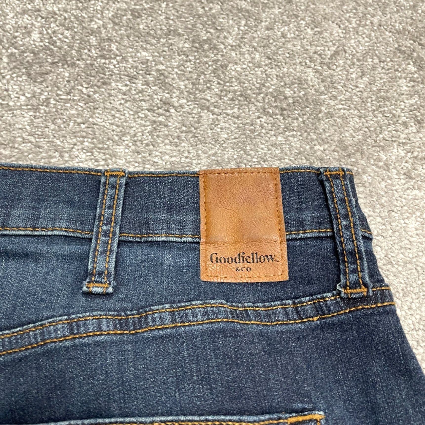 Vintage Goodfellow Jeans Slim Fit Denim Mens 40x30 Blue Dark Wash Straight Size US 40 / EU 56 - 5 Thumbnail
