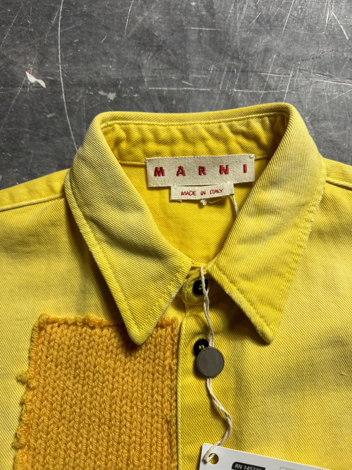 Marni Marni Mohair Patchwork Overshirt in Yellow Size US L / EU 52-54 / 3 - 9 Thumbnail
