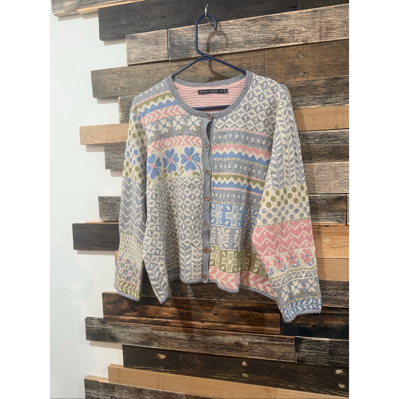 Guru Gudrun Sjödén "Edith" (Piaf) jacquard-knit cardigan sweater Size XXL / US 16-18 / IT 52-54 - 1 Thumbnail