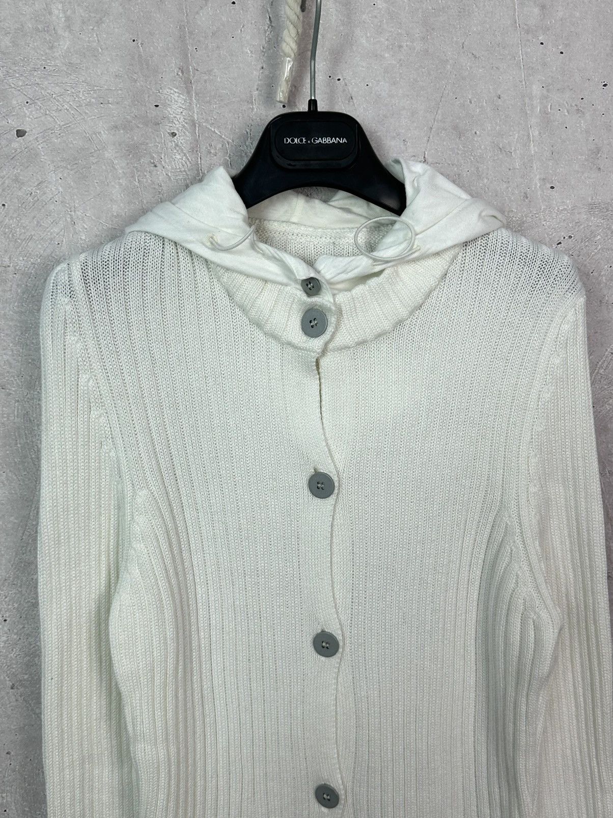 C.P. Company C.P. Company Vintage White Knit Cotton Button Hooded Sweater Size US S / EU 44-46 / 1 - 4 Thumbnail