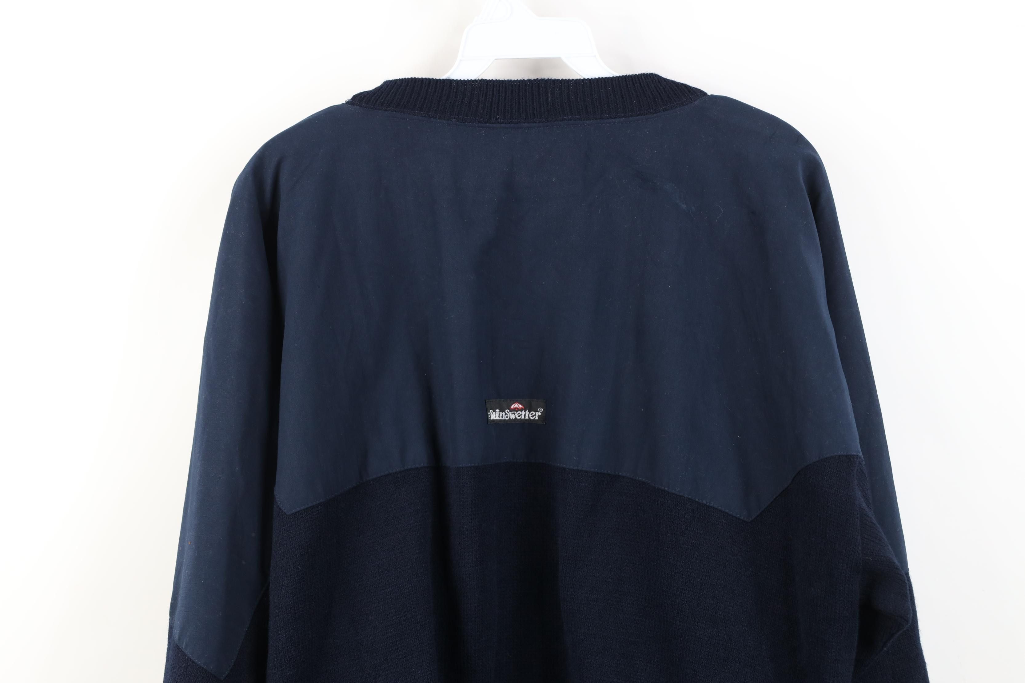 Vintage Vintage 90s Rain Swetter Windstopper Sweater Jacket Blue USA Size US XL / EU 56 / 4 - 14 Thumbnail