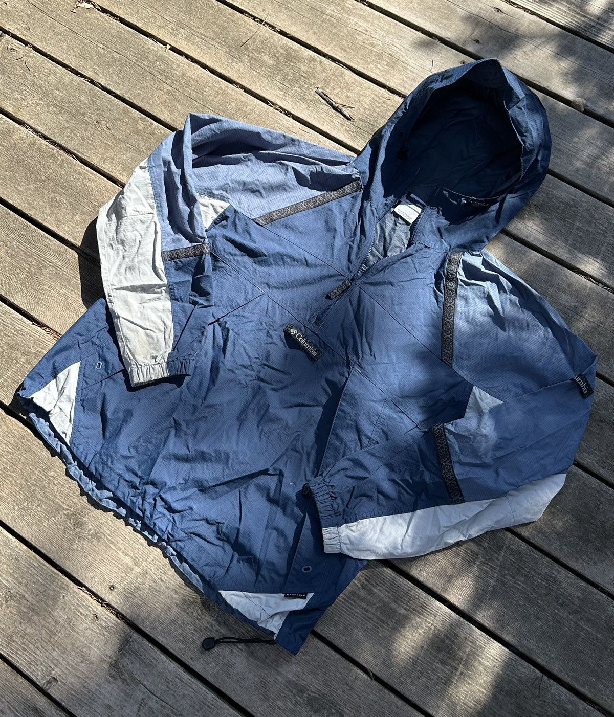 90s-00'S Columbia Half-Zip Anorak Parka, Men's Size L Nylon navy blue type Vintage Second Hand