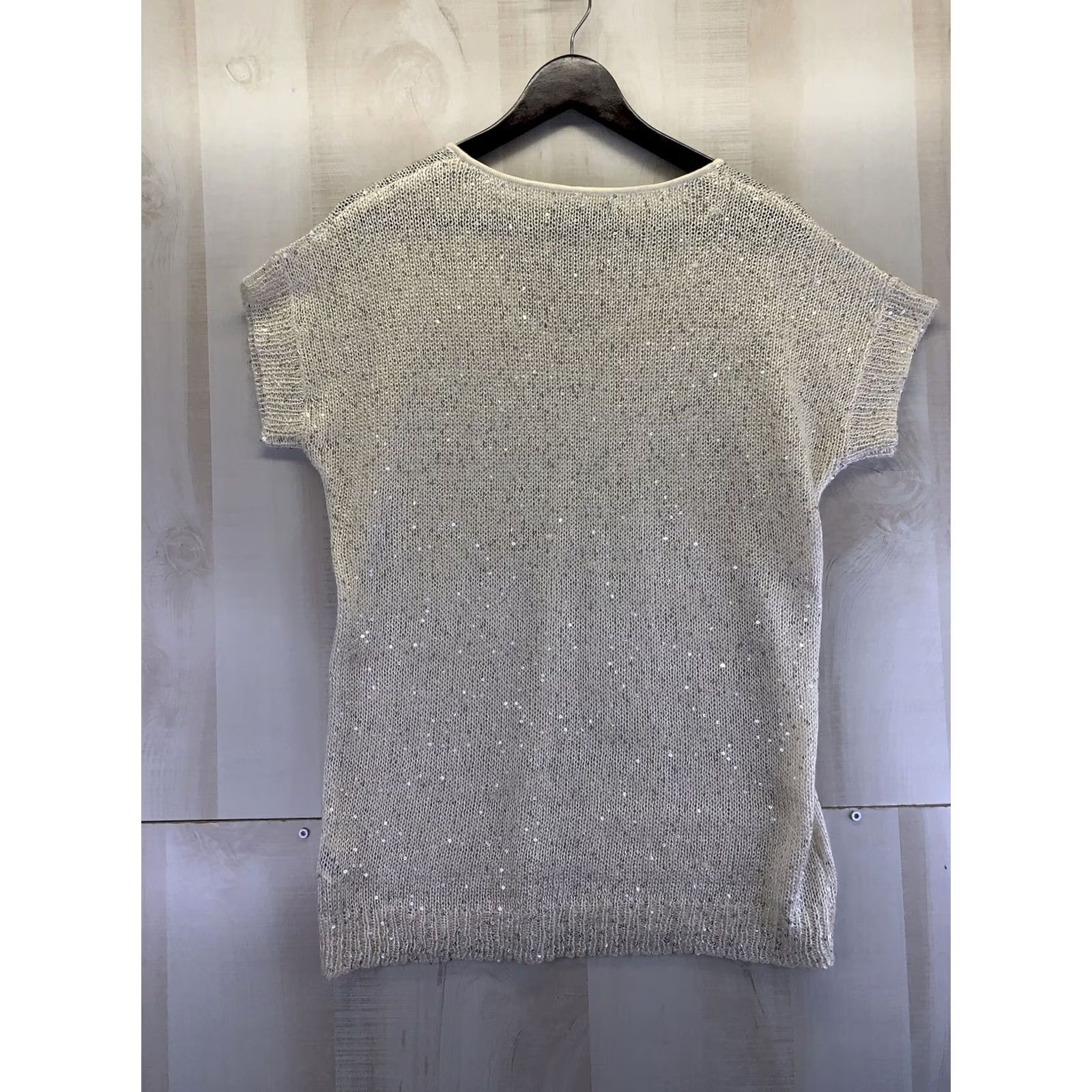 Vintage VINTAGE Jeans By Buffalo Mohair Blend Open Knit Sequined Short Sleeve Womens Top S Ivory Mohair Blouse Sequin V-Neck Modern? Size S / US 4 / IT 40 - 6 Thumbnail