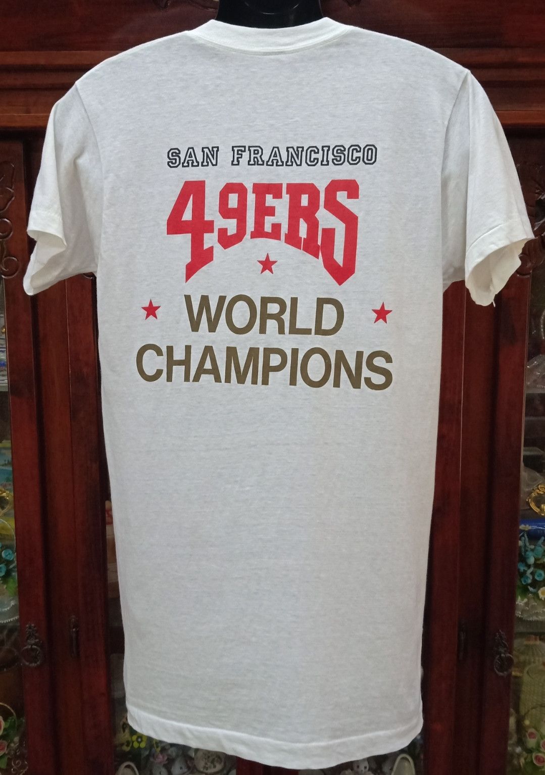 NFL × Vintage Vintage 80s San Francisco 49Ers World Champions T-shirt Size US M / EU 48-50 / 2 - 2 Thumbnail