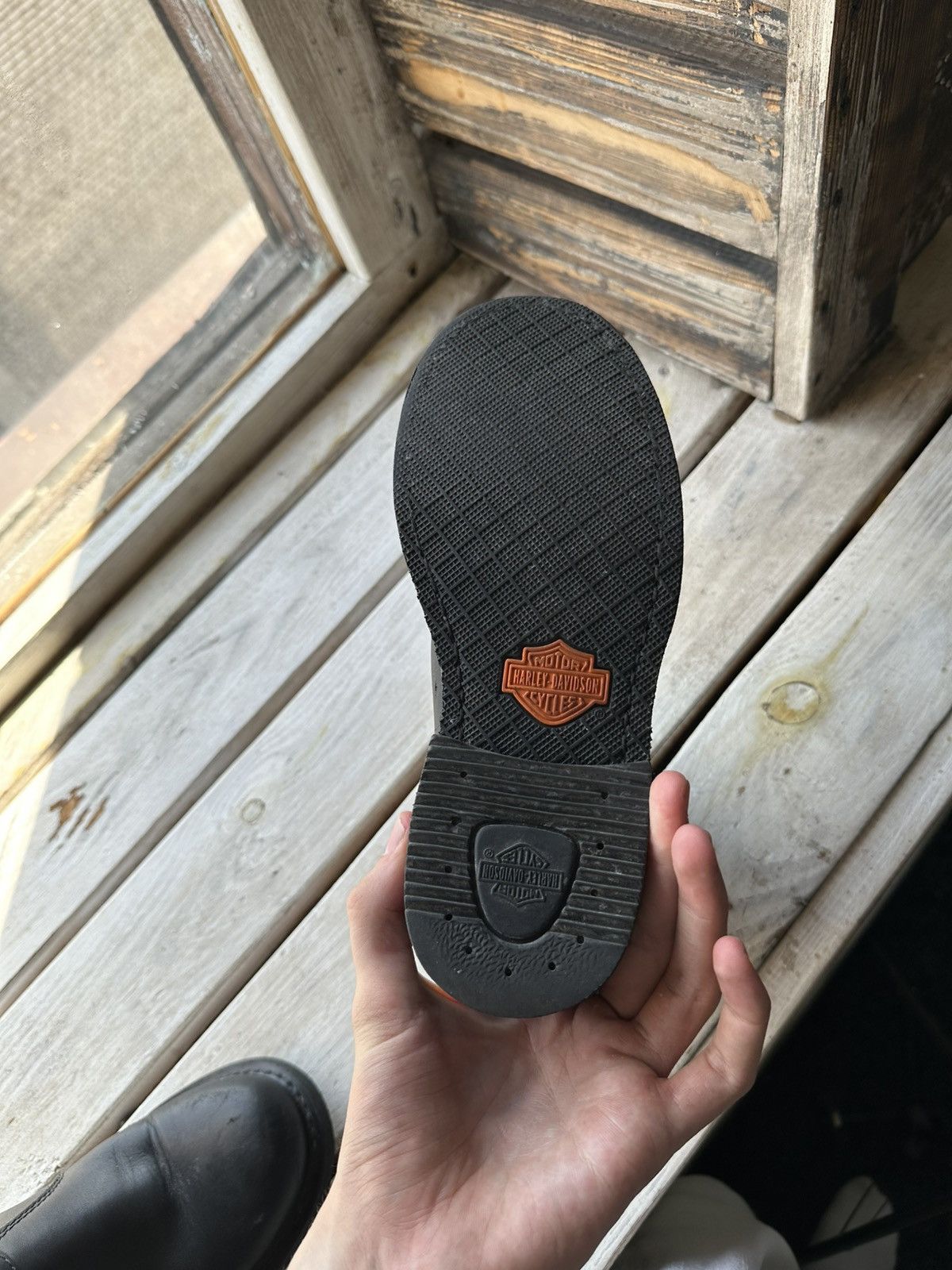 Harley Davidson 🚨RARE HARLEY DAVIDSON BLACK BOOTS METAL WITH LOGO IF6WAS9 Size US 7 / IT 37 - 14 Thumbnail