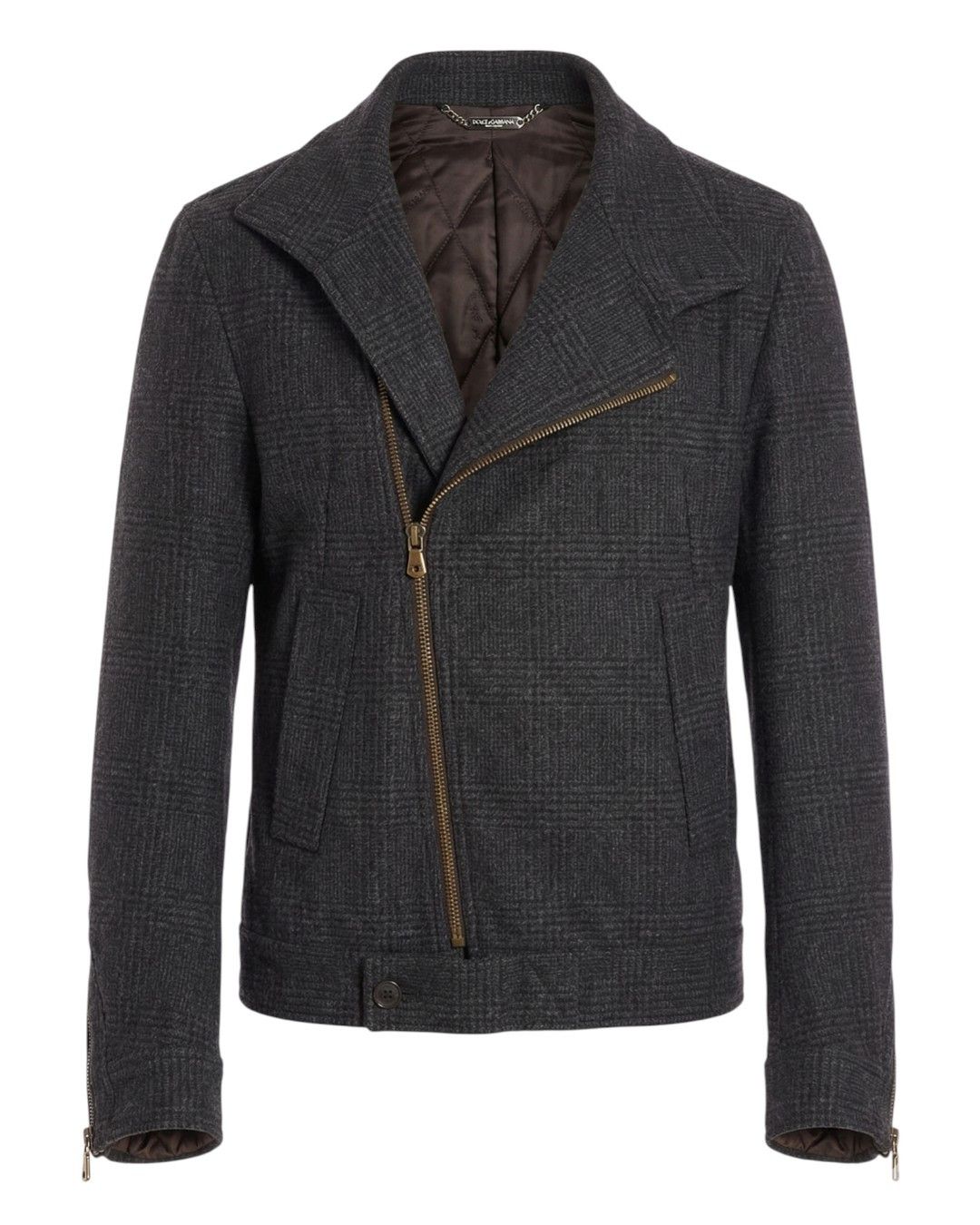 Dolce & Gabbana ASYMMETRIC CLOSURE WOOL BIKER JACKET Size US M / EU 48-50 / 2 - 1 Thumbnail