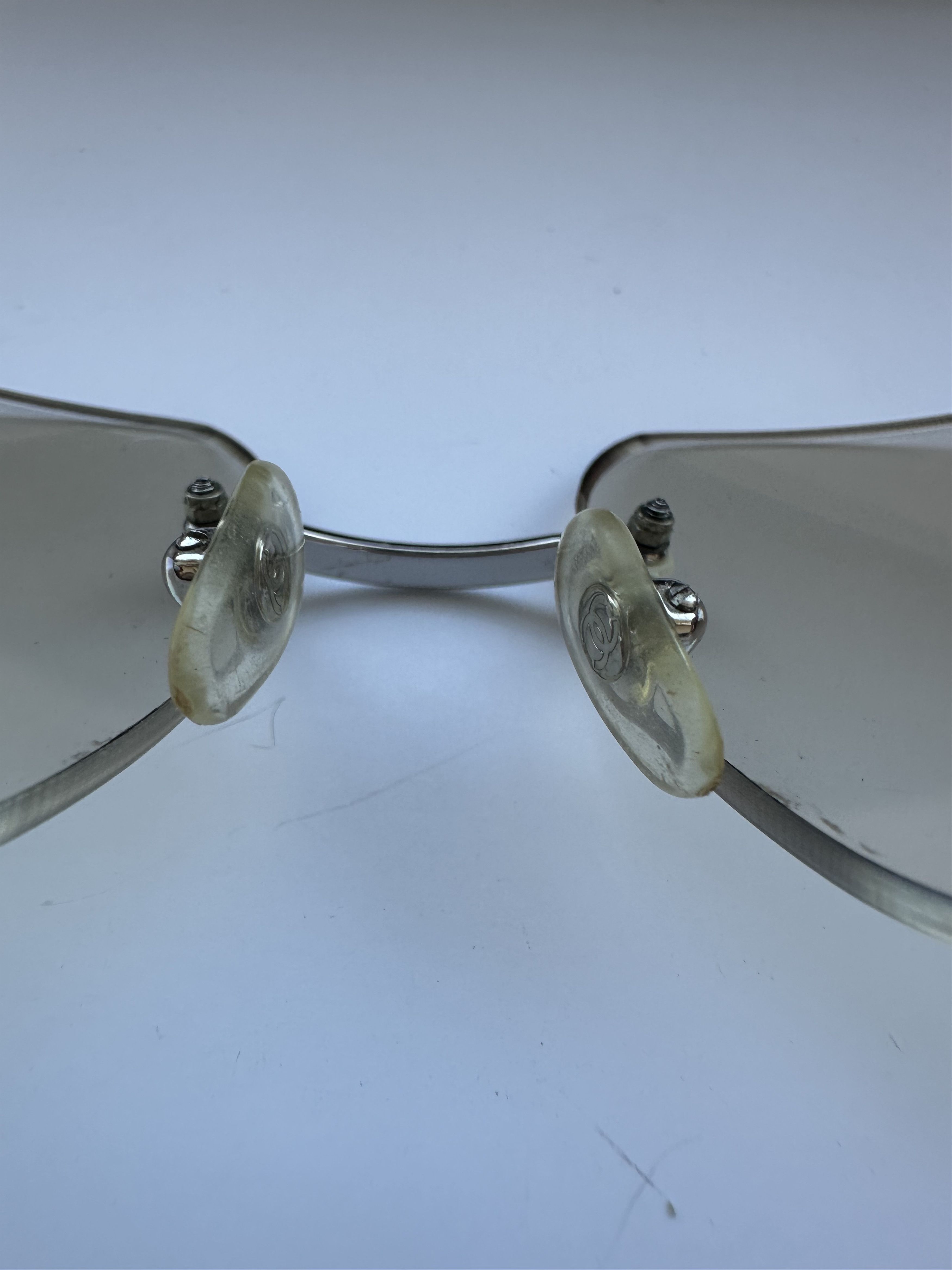 Chanel Vintage Chanel 4017 CC Logo Rimless Glasses Silver 0 Size ONE SIZE - 14 Thumbnail